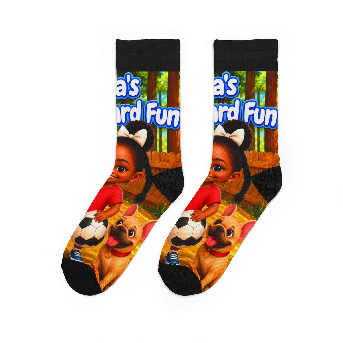 Bria’s Backyard Fun Unisex Padded Crew Socks