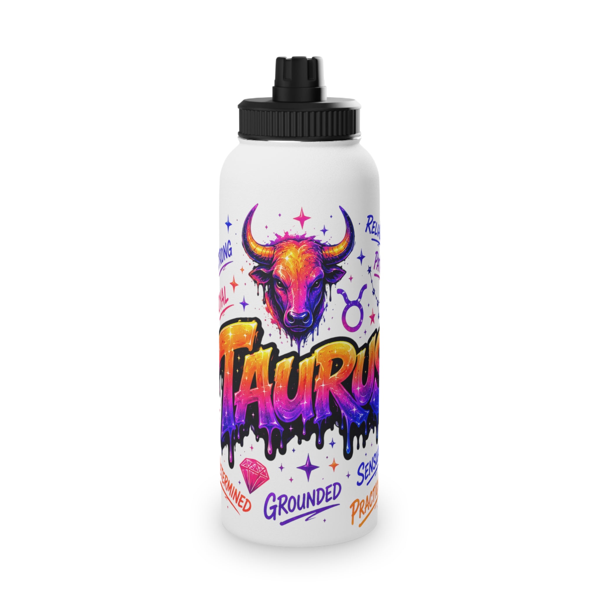 Taurus Stainless Steel Water Bottle, Sports Lid