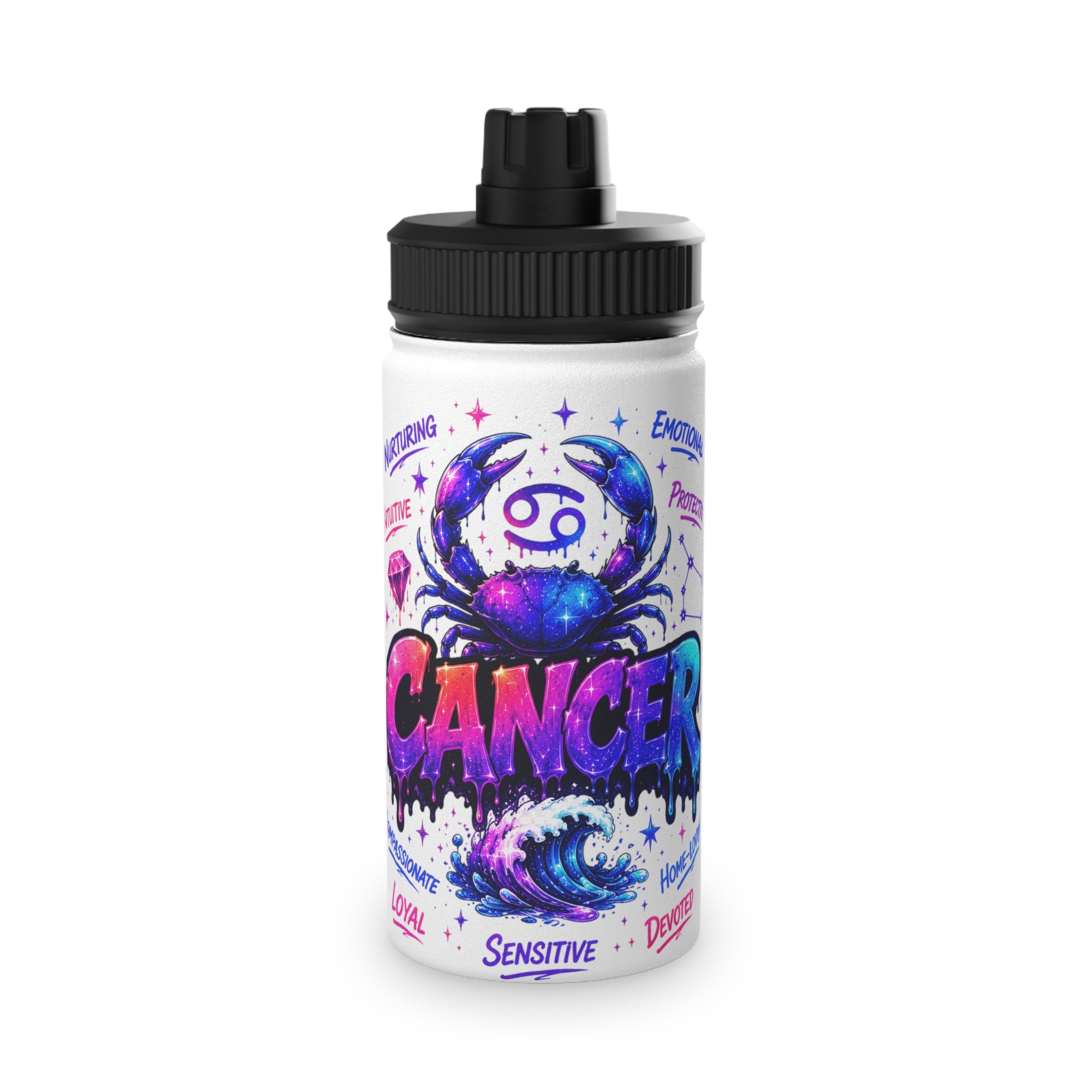 Cancer Stainless Steel Water Bottle, Sports lids