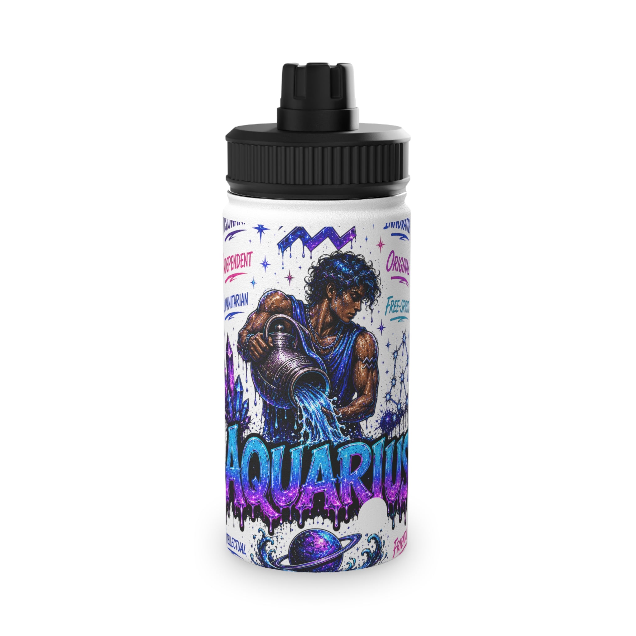 Aquarius Stainless Steel Water Bottle, Sports