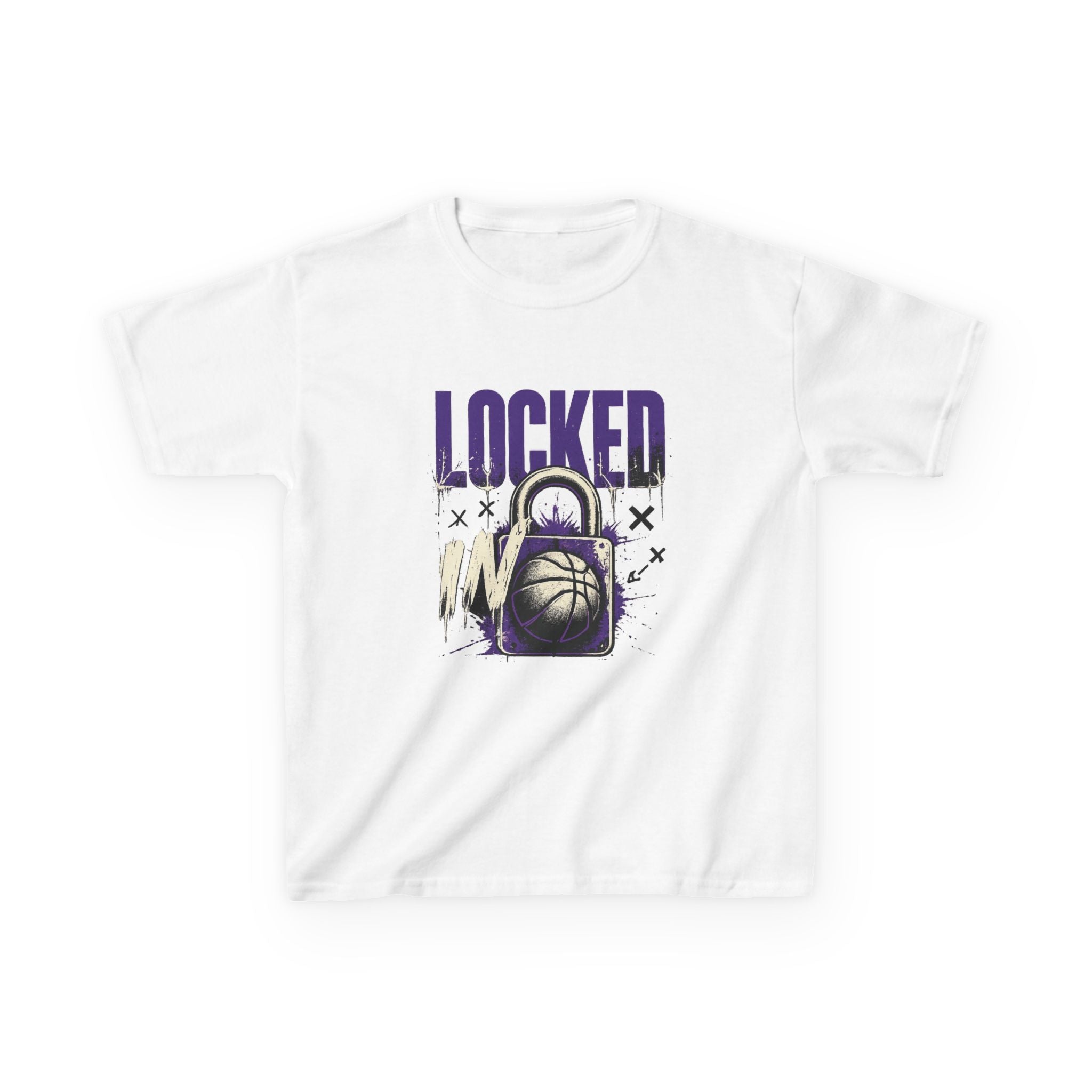 Locked In Basketball Kids Heavy Cotton T-Shirt