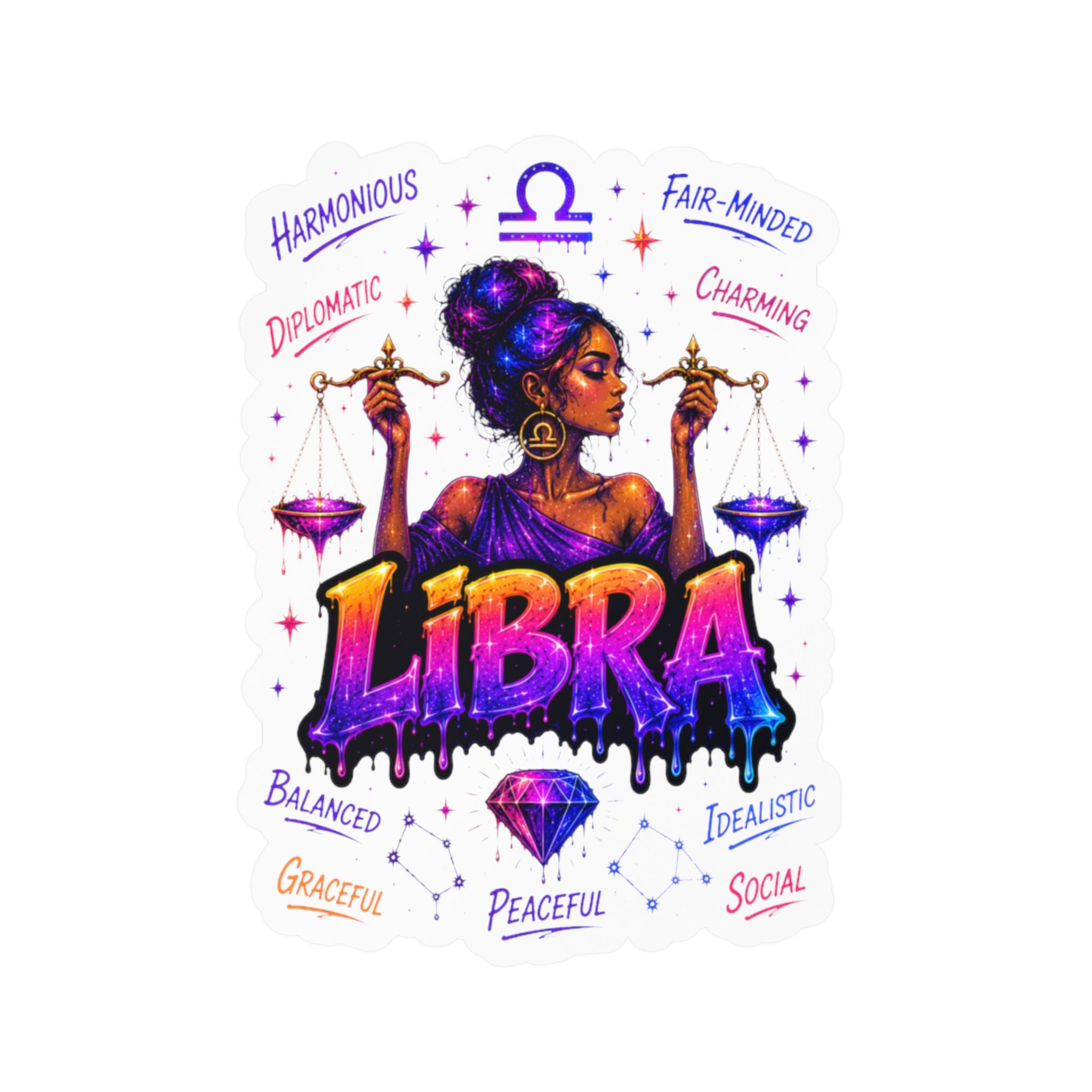 Libra Zodiac Kiss-Cut Vinyl Decals