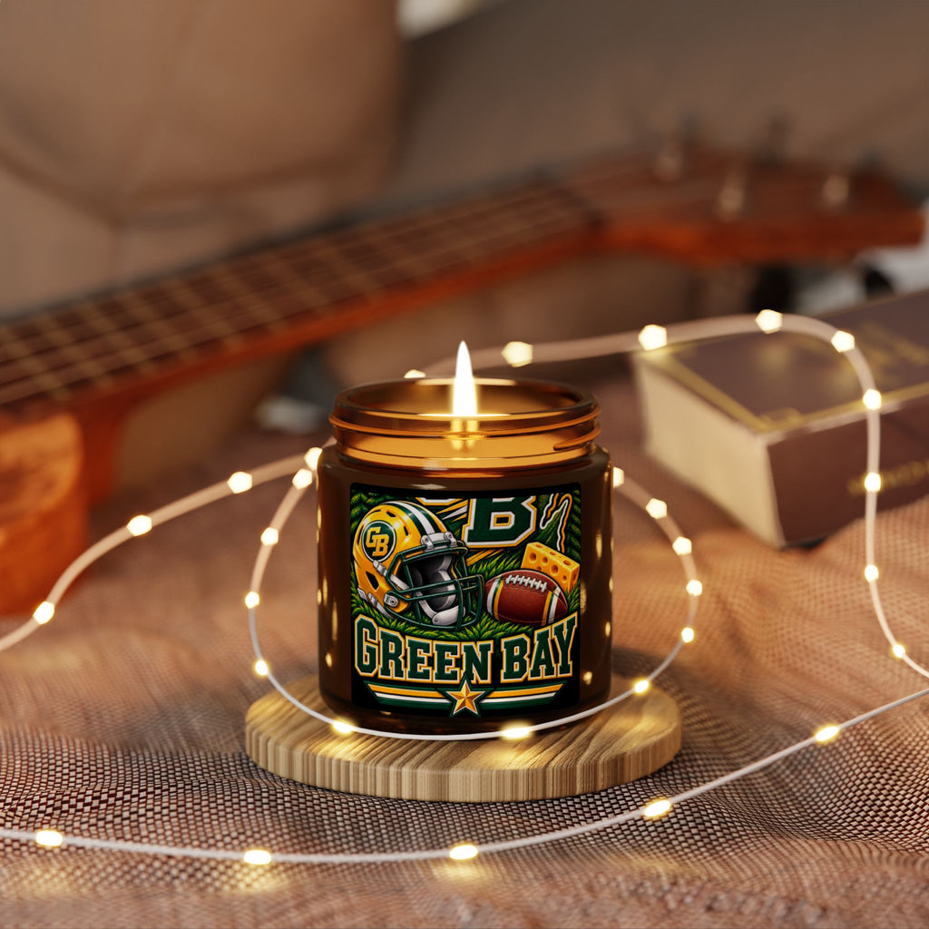 Green Bay Football Soy Candle (4oz, Amber Jar)