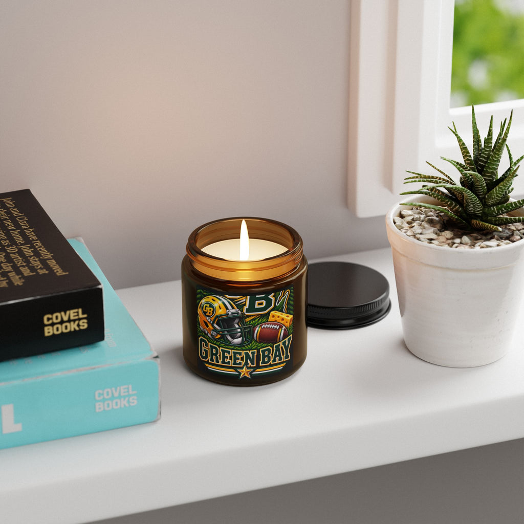 Green Bay Football Soy Candle (4oz, Amber Jar)