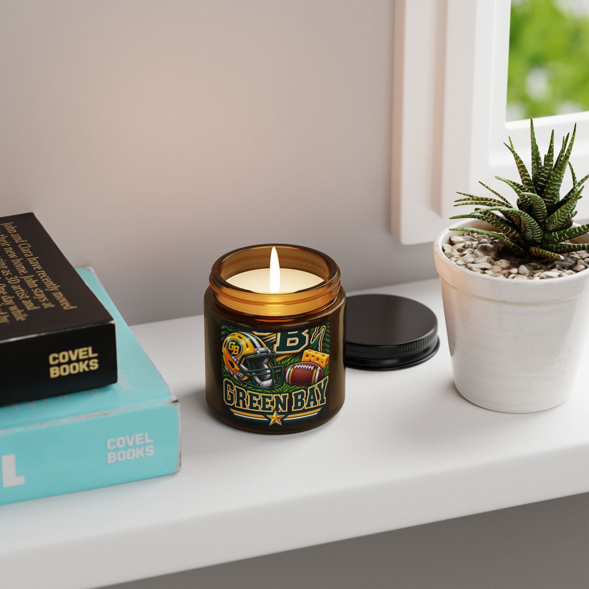 Green Bay Football Soy Candle (4oz, Amber Jar)