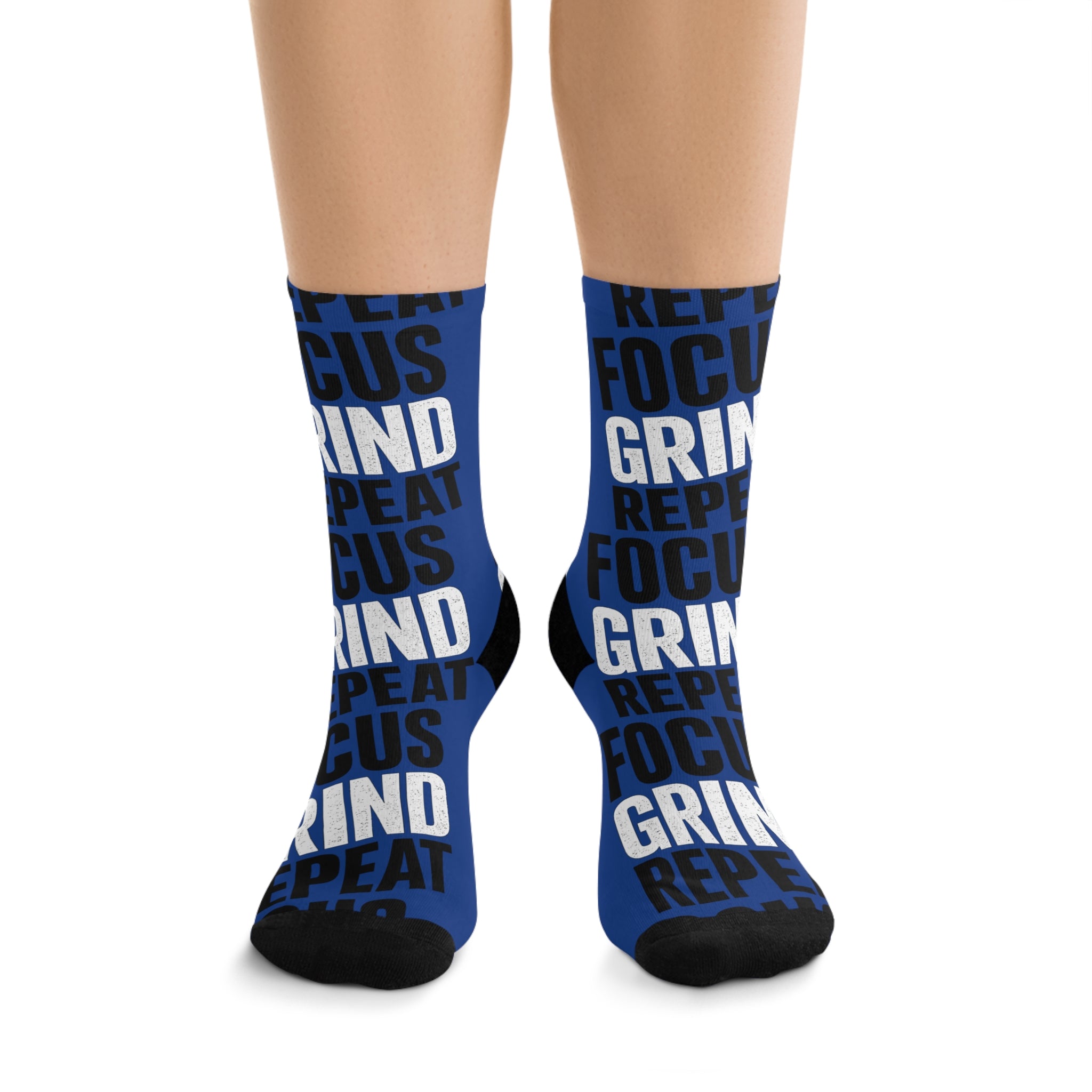 Unisex Focus Grind and Repeat Poly Socks