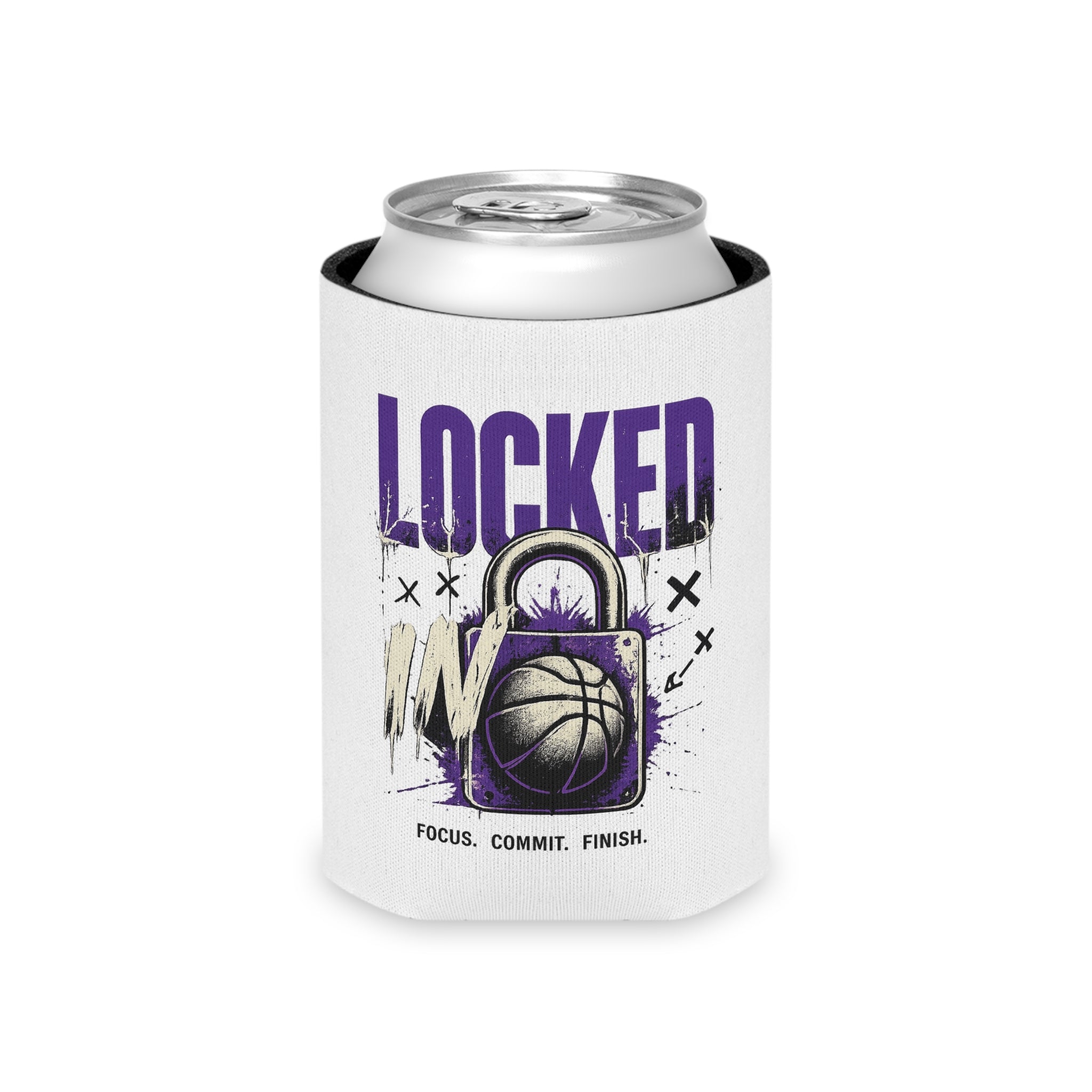 Locked In Basketball Can Cooler