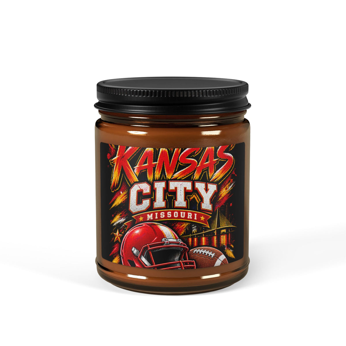 Kansas City Football Soy Candle (Amber Jar)