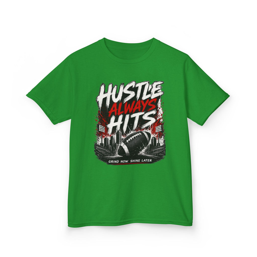 Hustle Always Hits Kids Football T-Shirt