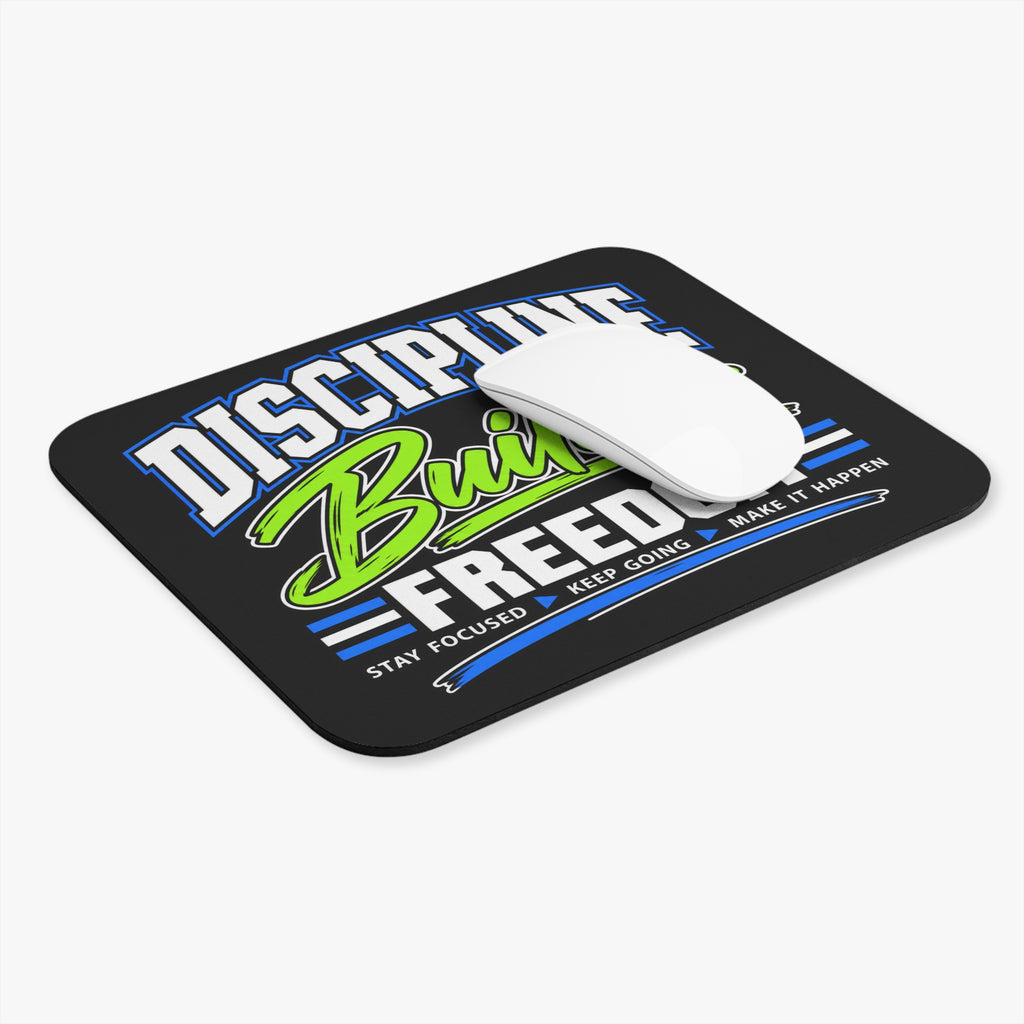 Discipline Builds Freedom Mouse Pad- Black/Green