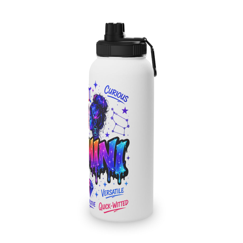 Gemini Stainless Steel Water Bottle, Sports Lid