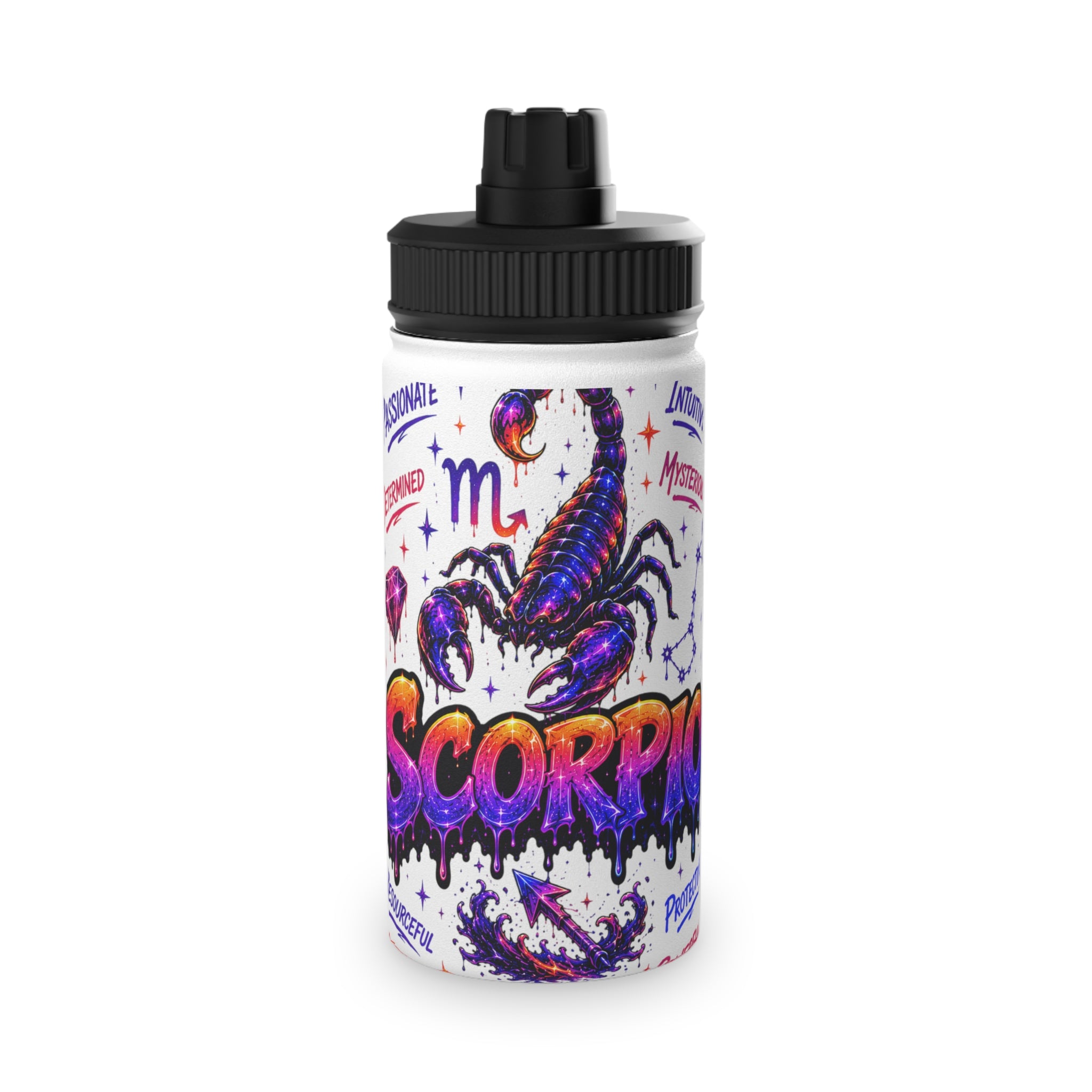 Scorpio Stainless Steel Water Bottle, Sports Lids