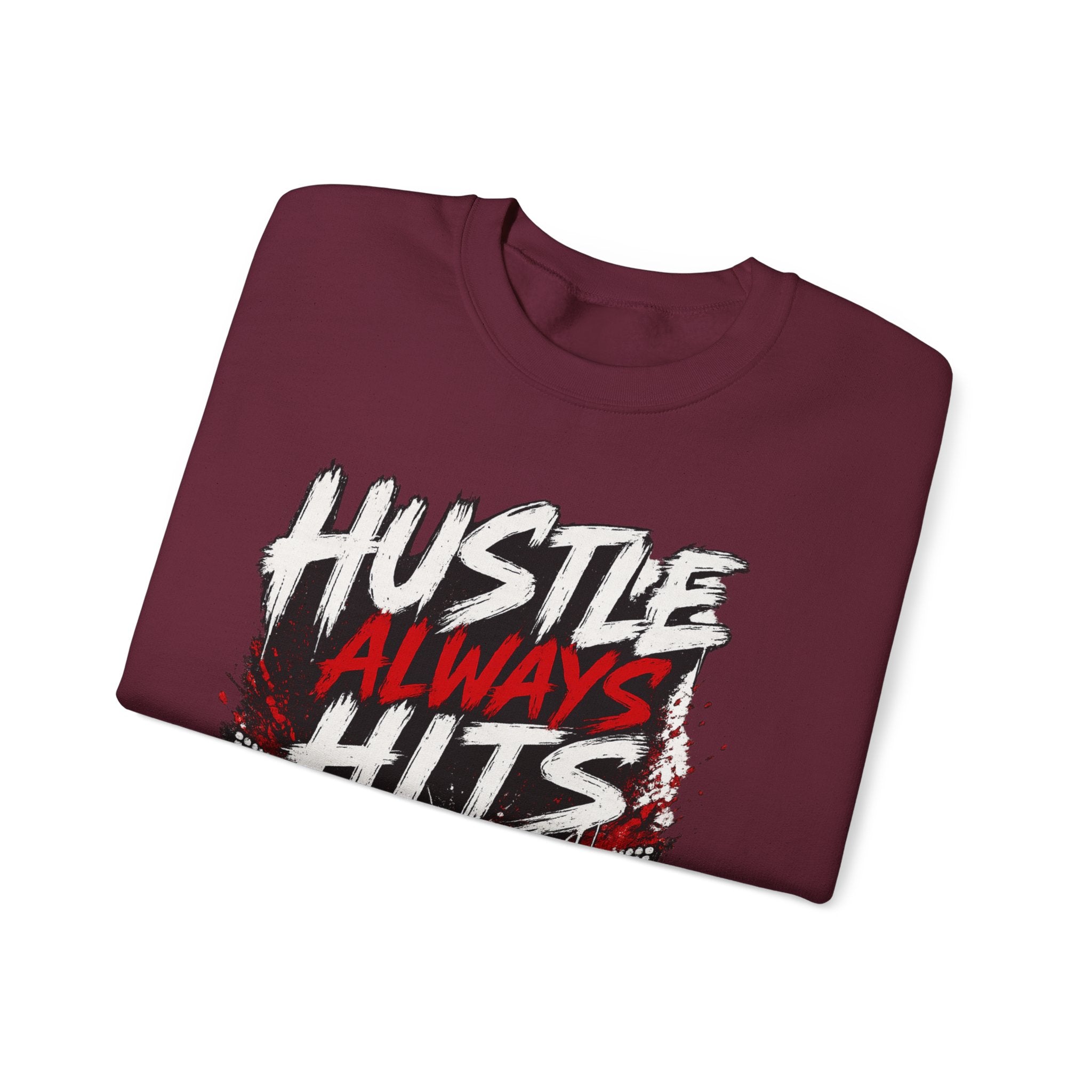 Hustle Always Hits Football Crewneck Sweatshirt