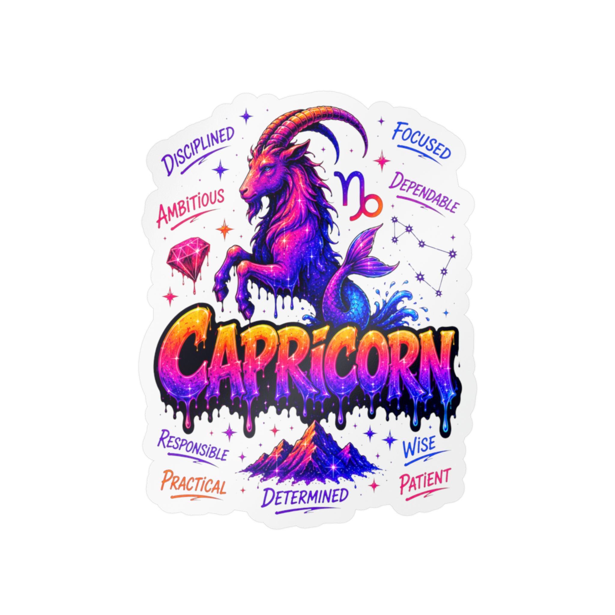 Capricorn Zodiac Kiss-Cut Vinyl Decals