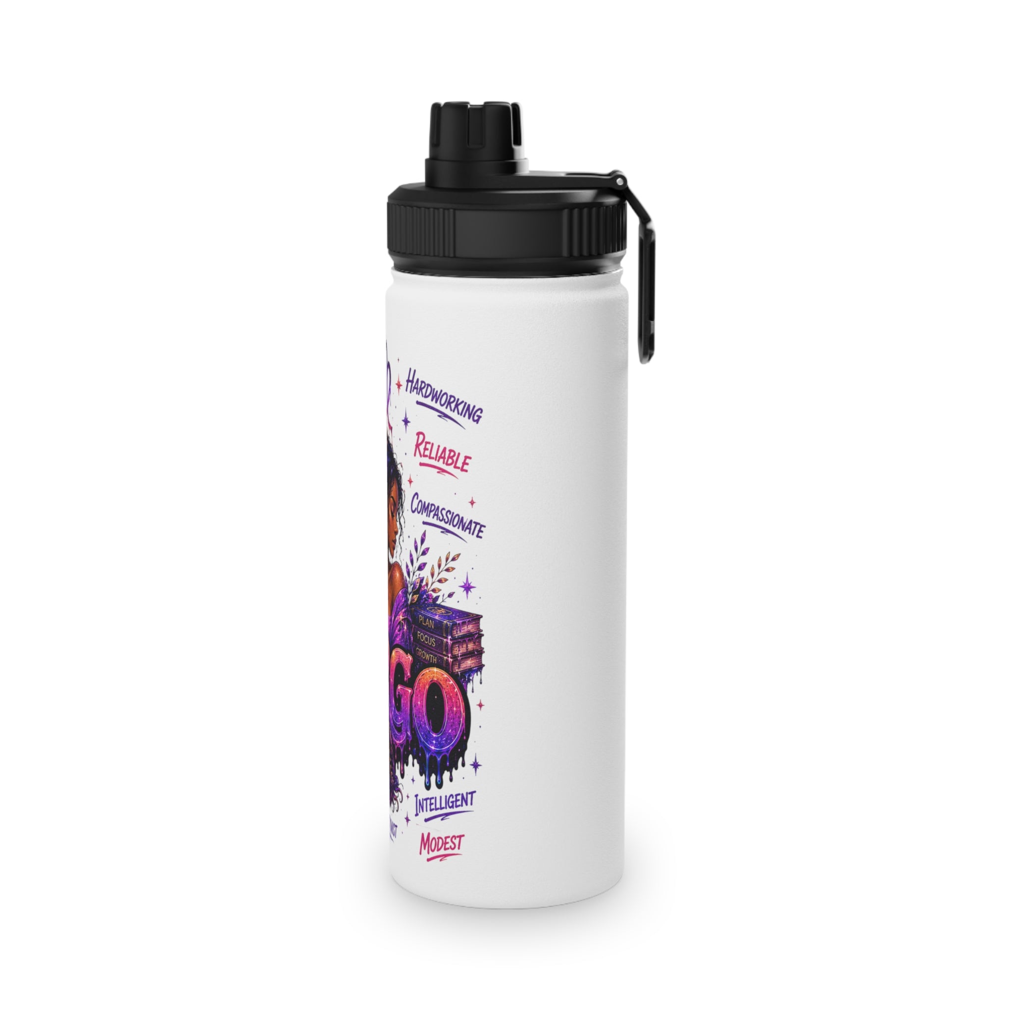 Virgo Stainless Steel Water Bottle, Sports Lid