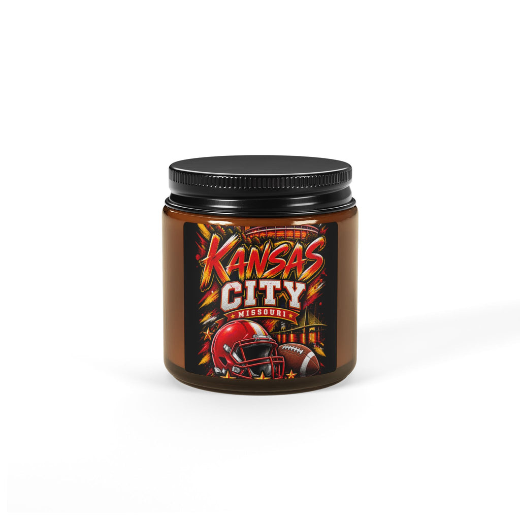 Kansas City Football Soy Candle (4oz, Amber Jar)