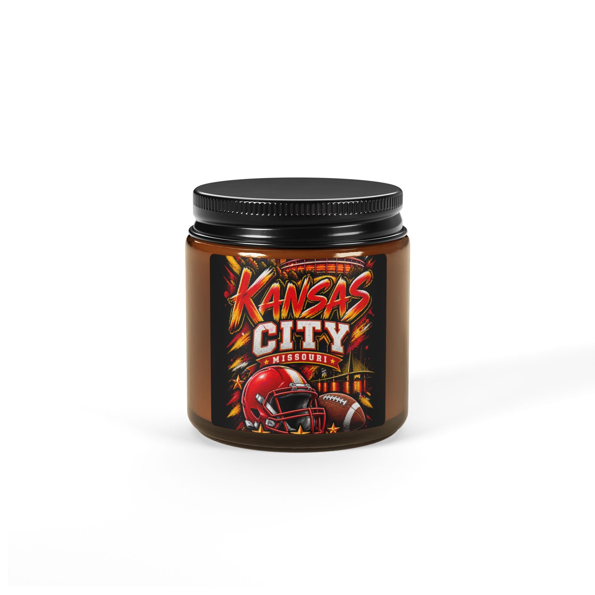 Kansas City Football Soy Candle (4oz, Amber Jar)