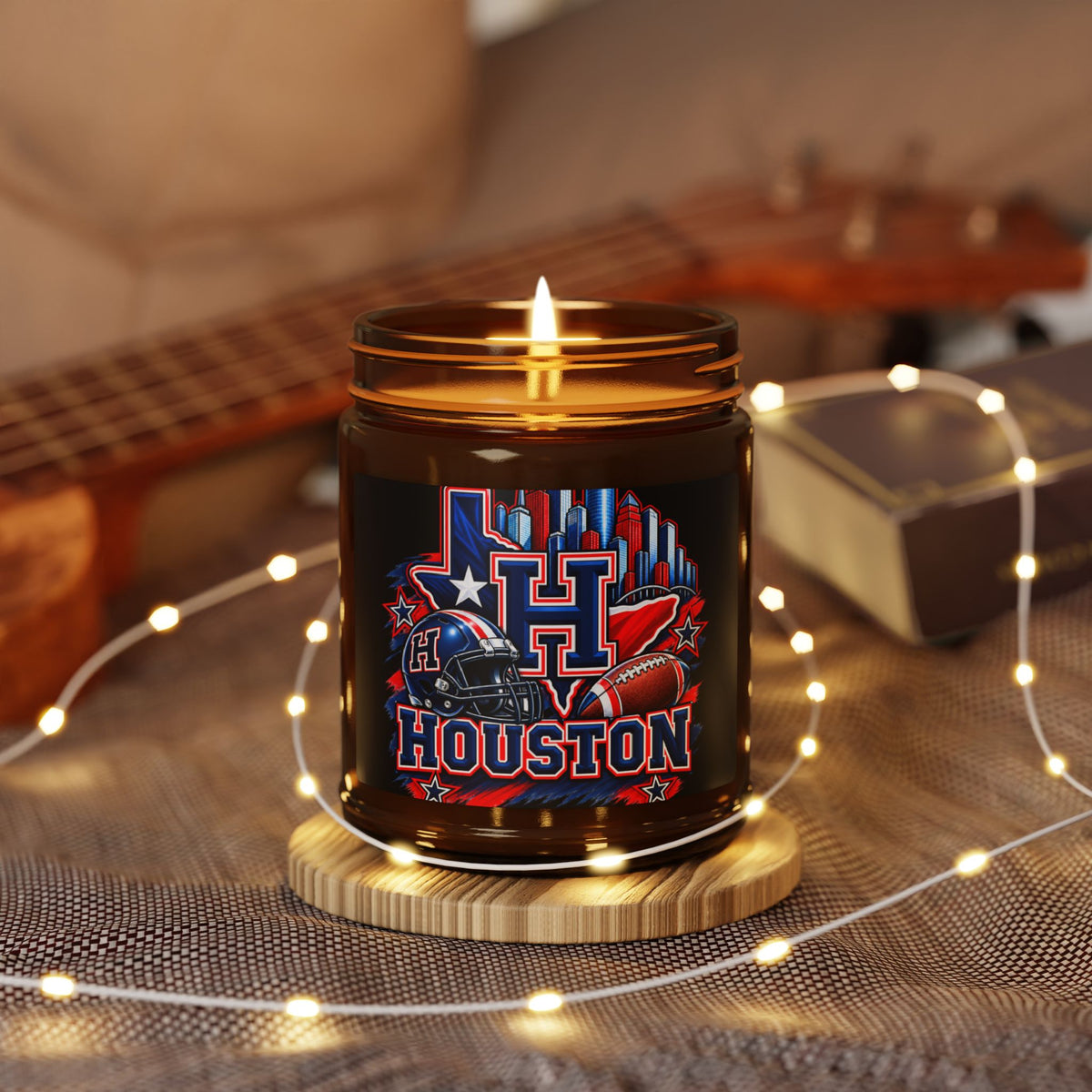 Houston Football Soy Candle (Amber Jar)