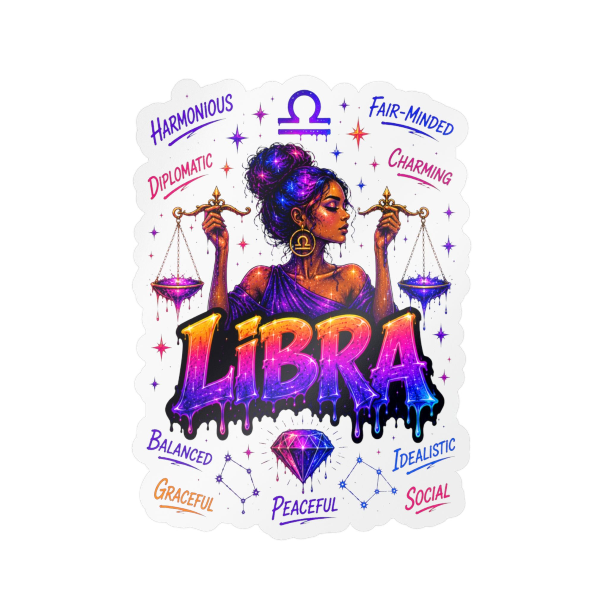 Libra Zodiac Kiss-Cut Vinyl Decals