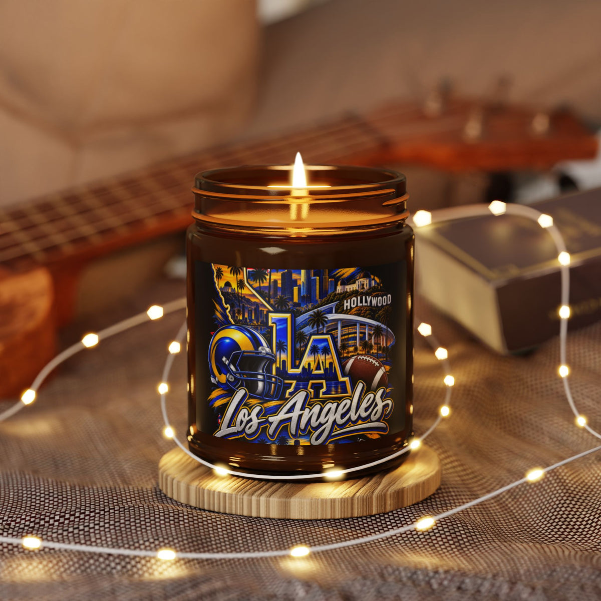 Los Angeles Football Soy Candle (Amber Jar)