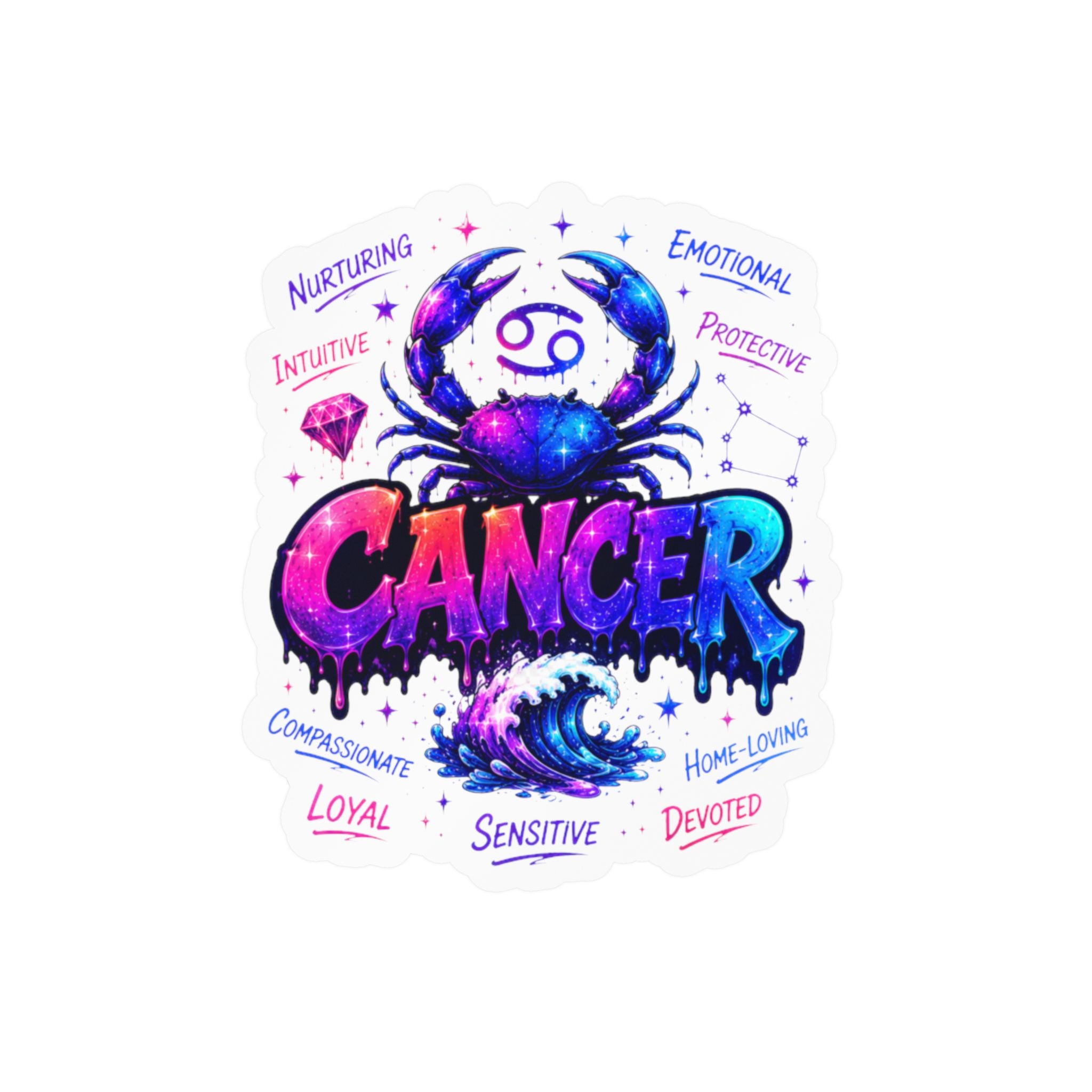 Cancer Zodiac Kiss-Cut Vinyl Decals