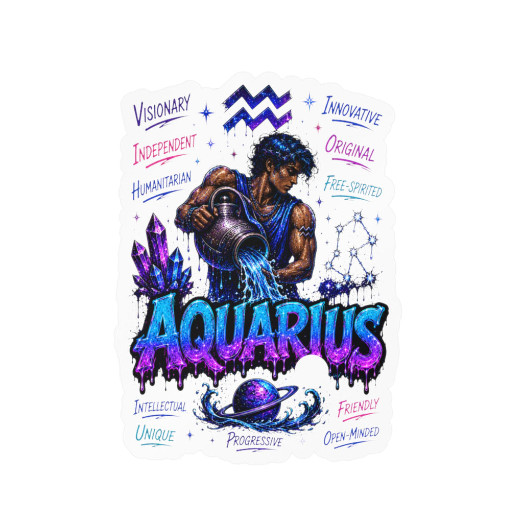 Aquarius Zodiac Kiss-Cut Vinyl Decals