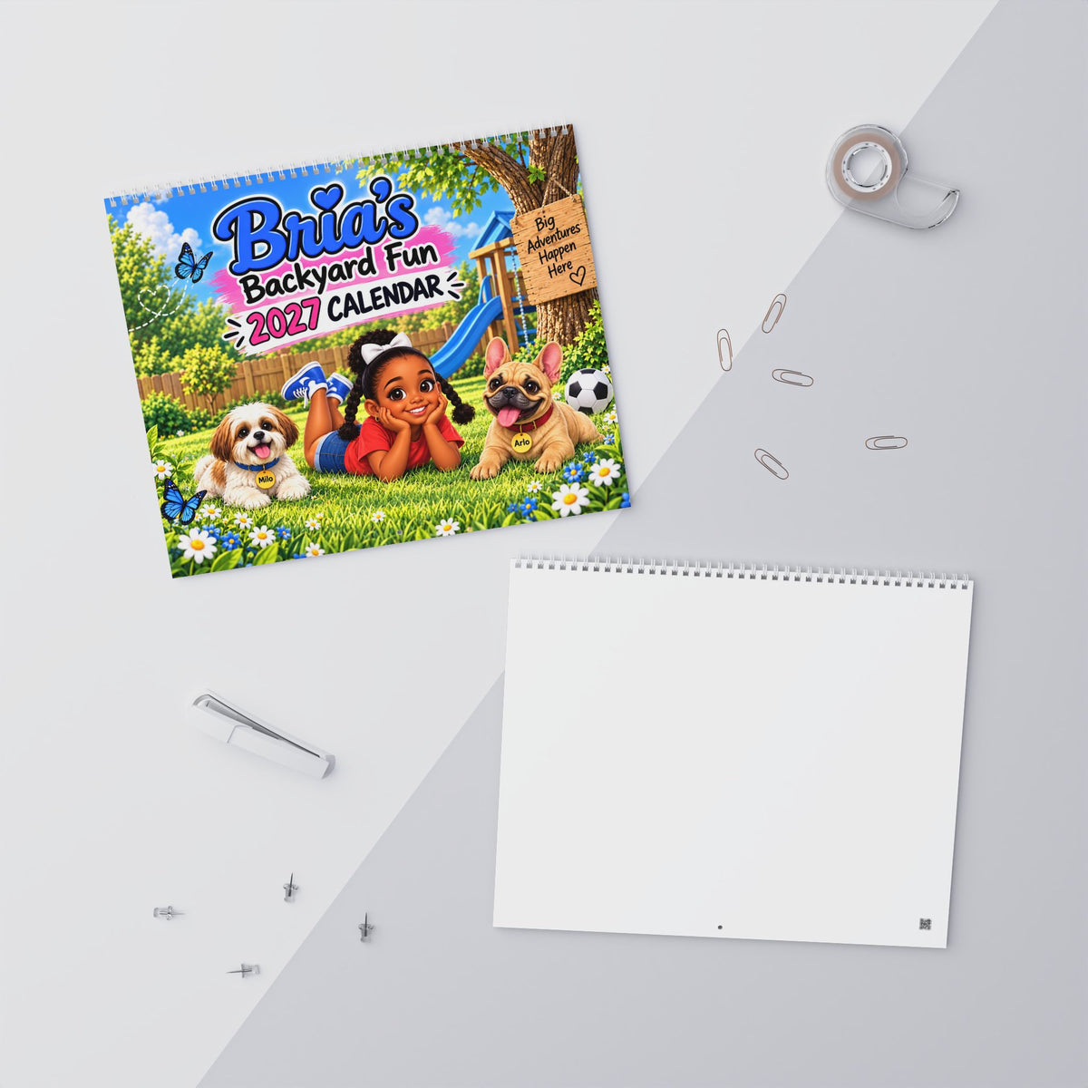 Bria’s Backyard Fun 2027 Wall Calendar – 14″ × 11.5″