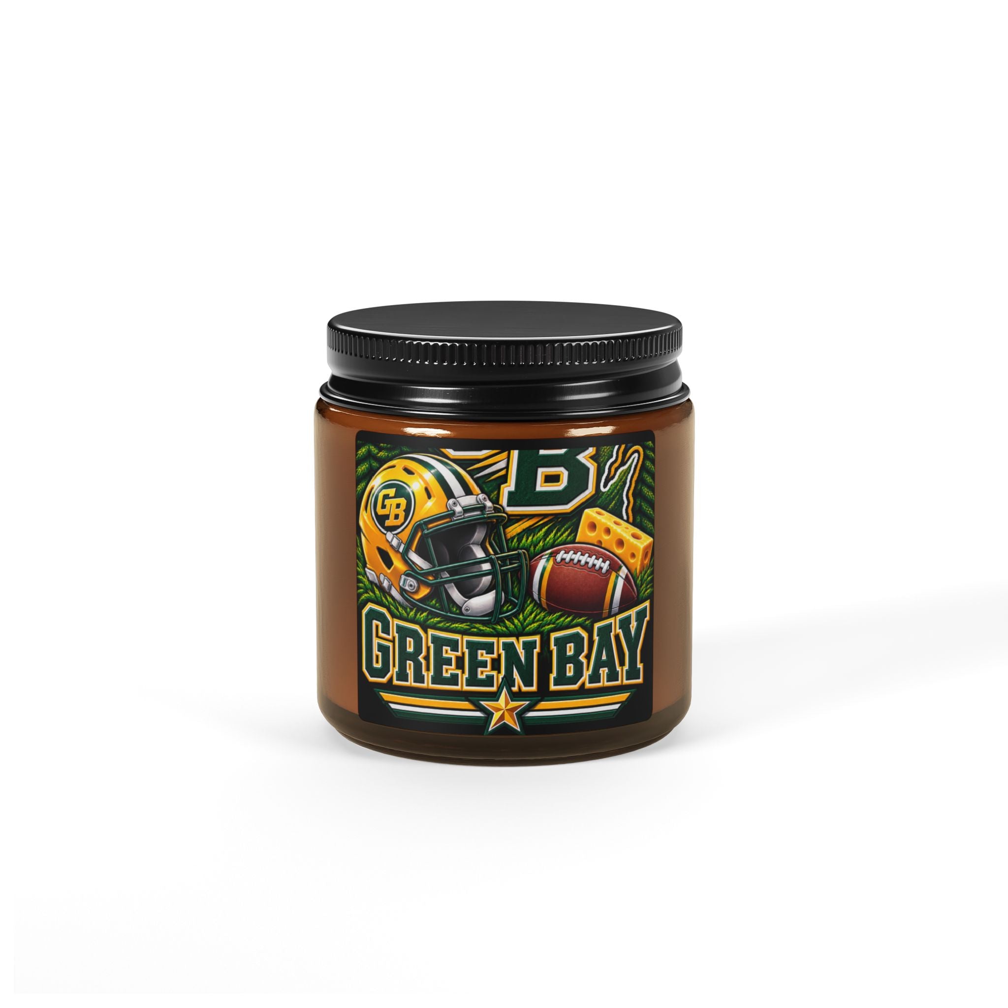 Green Bay Football Soy Candle (4oz, Amber Jar)