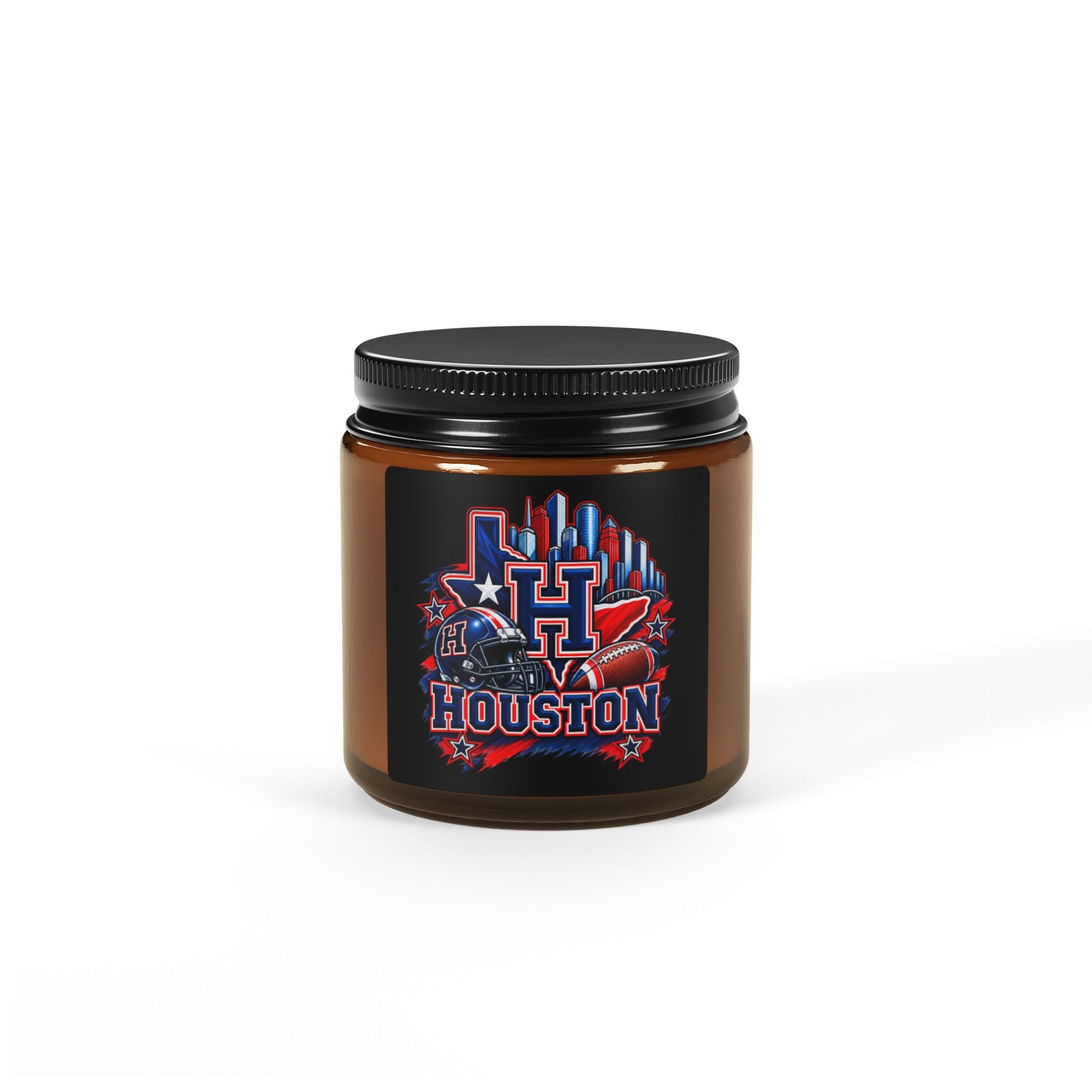 Houston Football Soy Candle (4oz, Amber Jar)