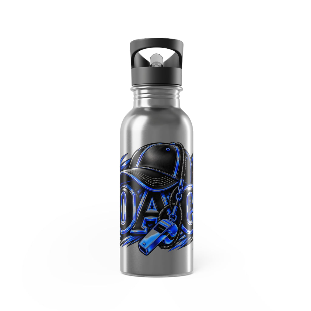 Coach 20 oz Stainless Steel Straw Bottle- Blue Design