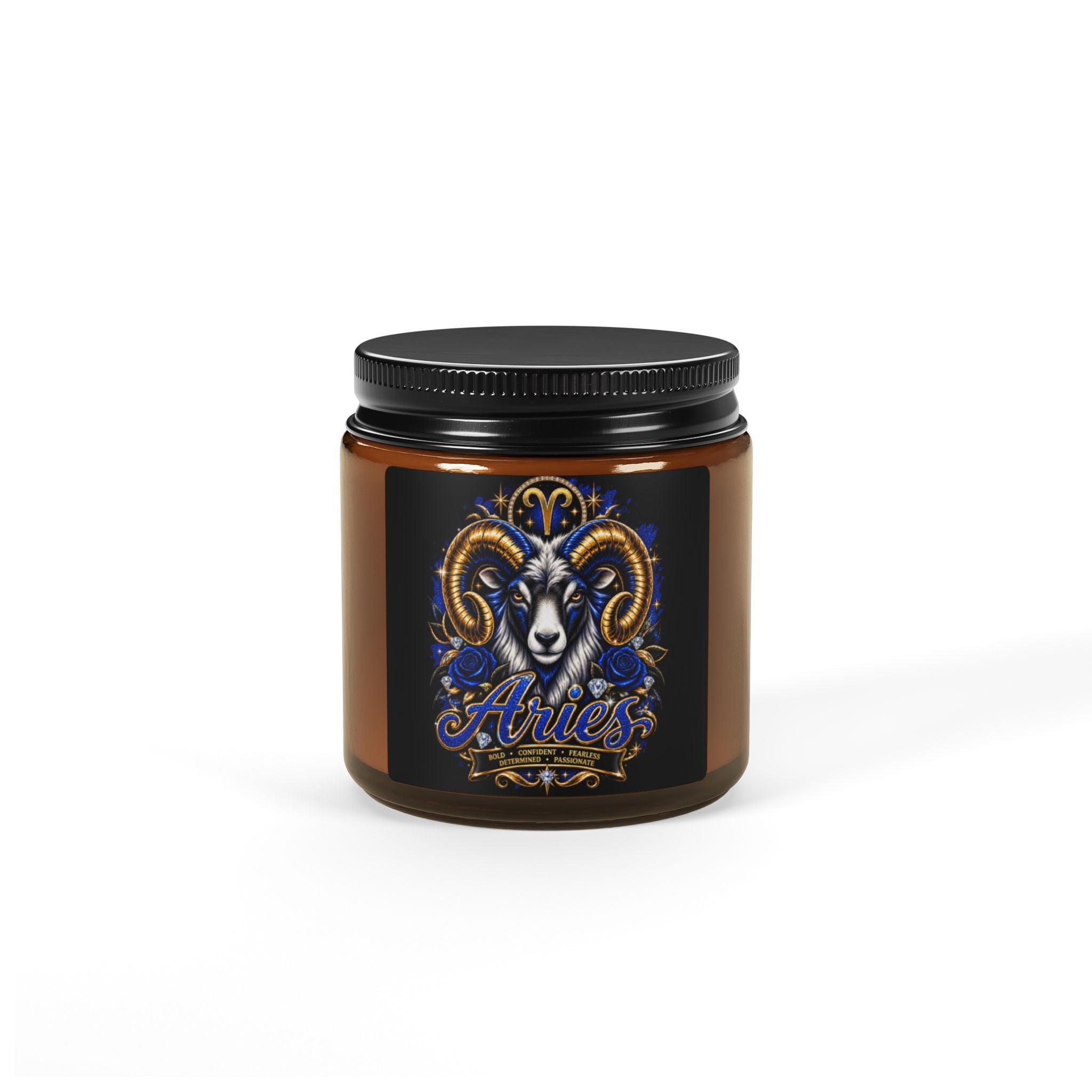 Aries Soy Candle (4oz, Amber Jar)