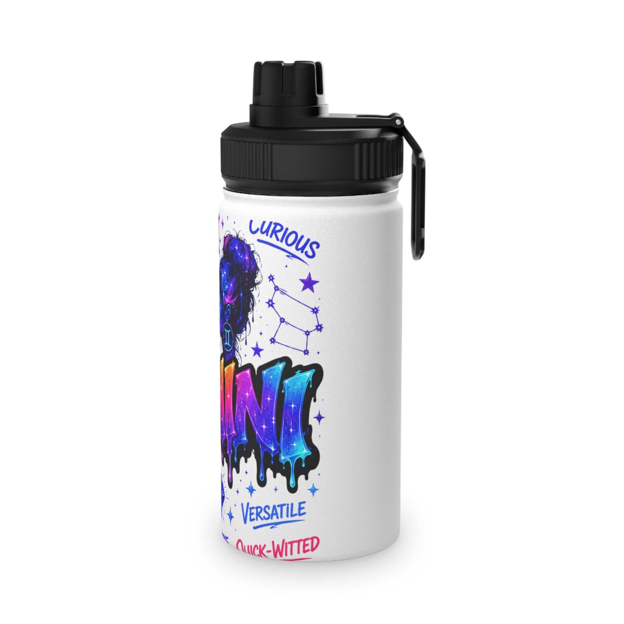 Gemini Stainless Steel Water Bottle, Sports Lid
