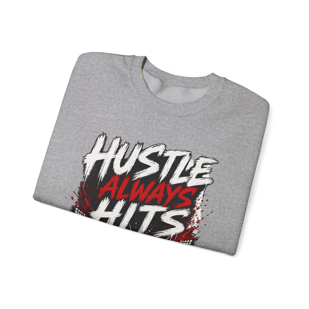 Hustle Always Hits Football Crewneck Sweatshirt