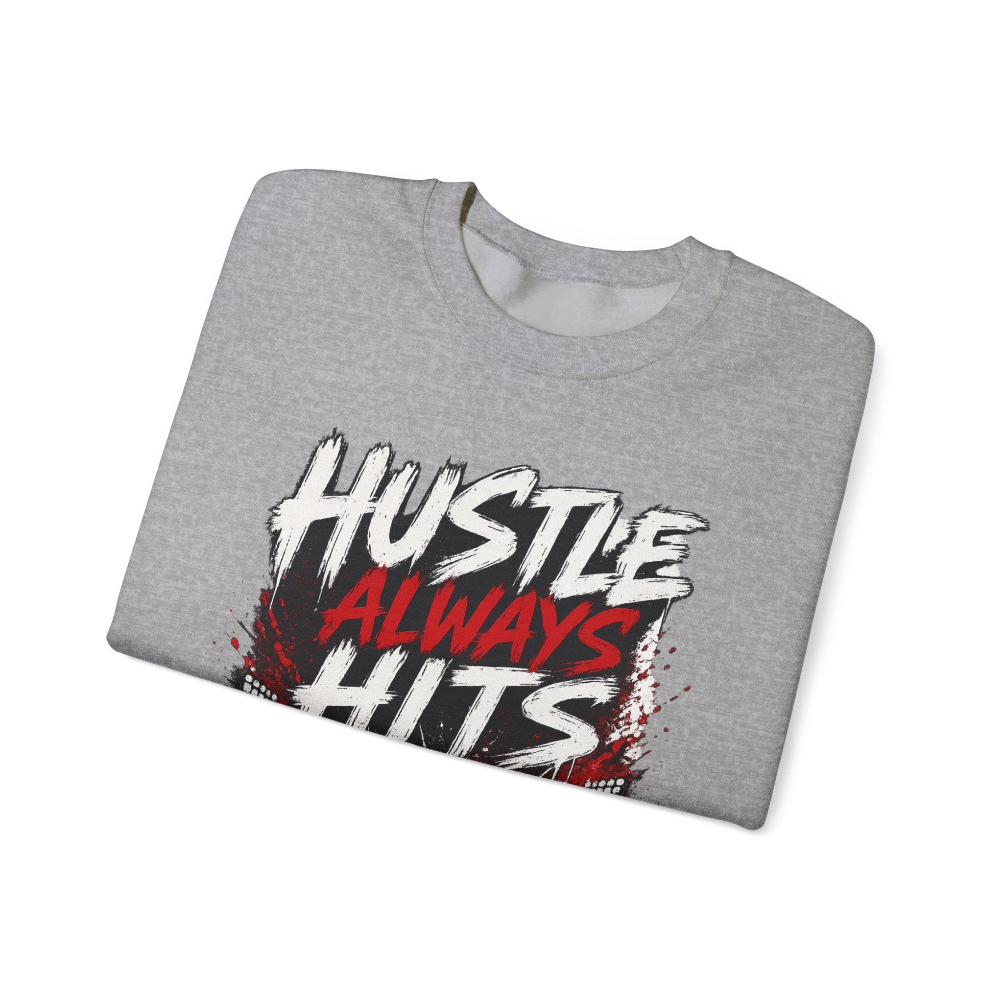 Hustle Always Hits Football Crewneck Sweatshirt