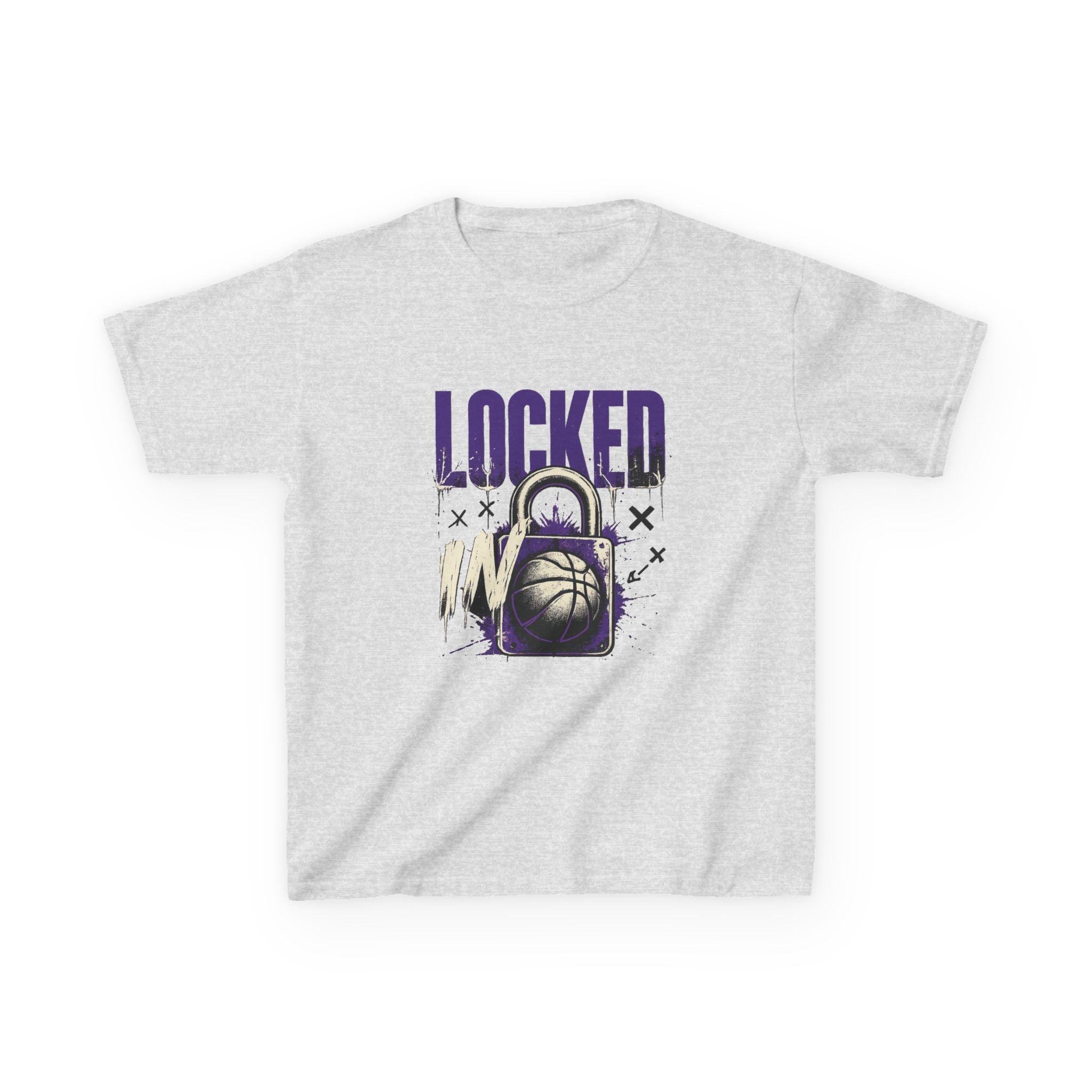 Locked In Basketball Kids Heavy Cotton T-Shirt