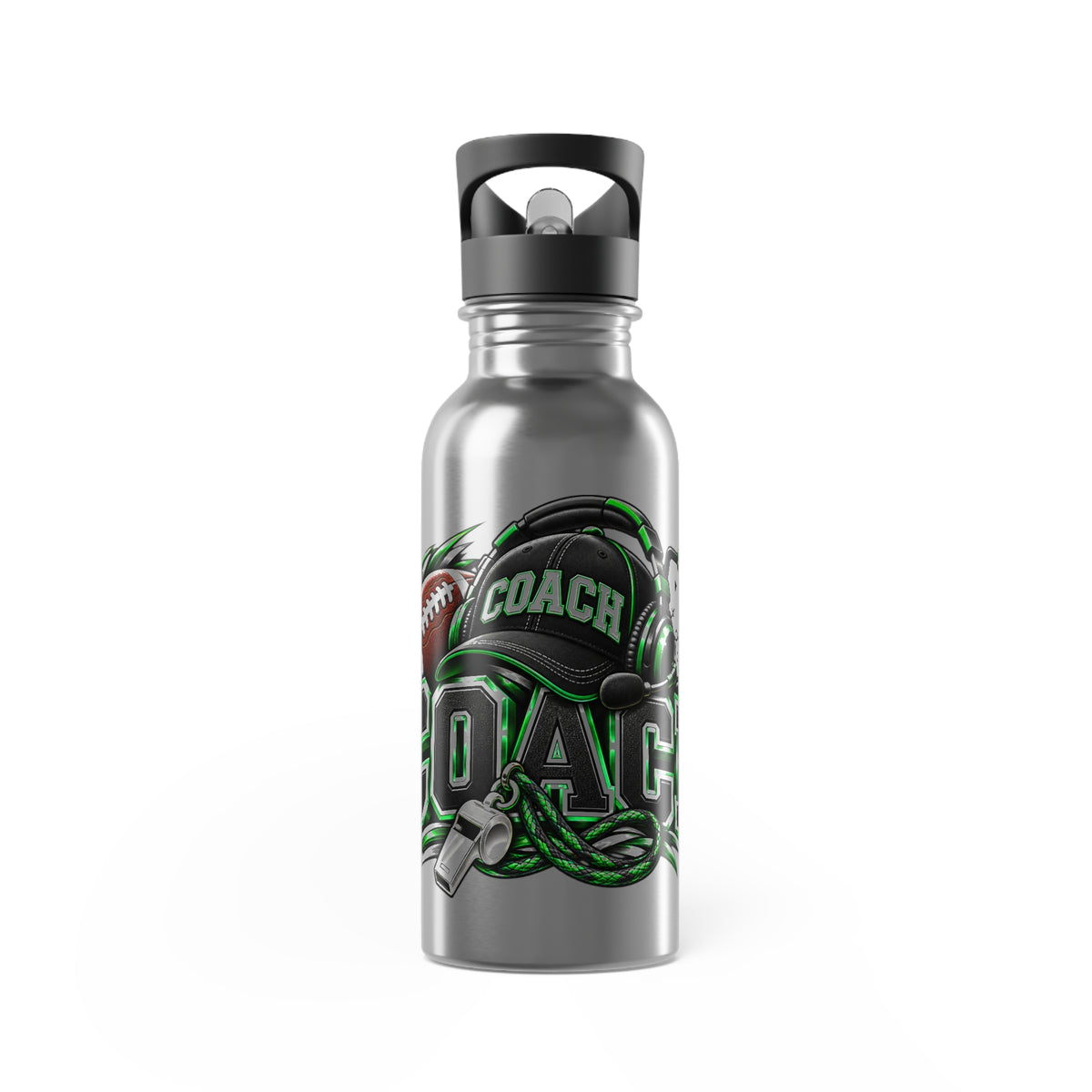 Coach 20 oz Stainless Steel Straw Bottle –Green