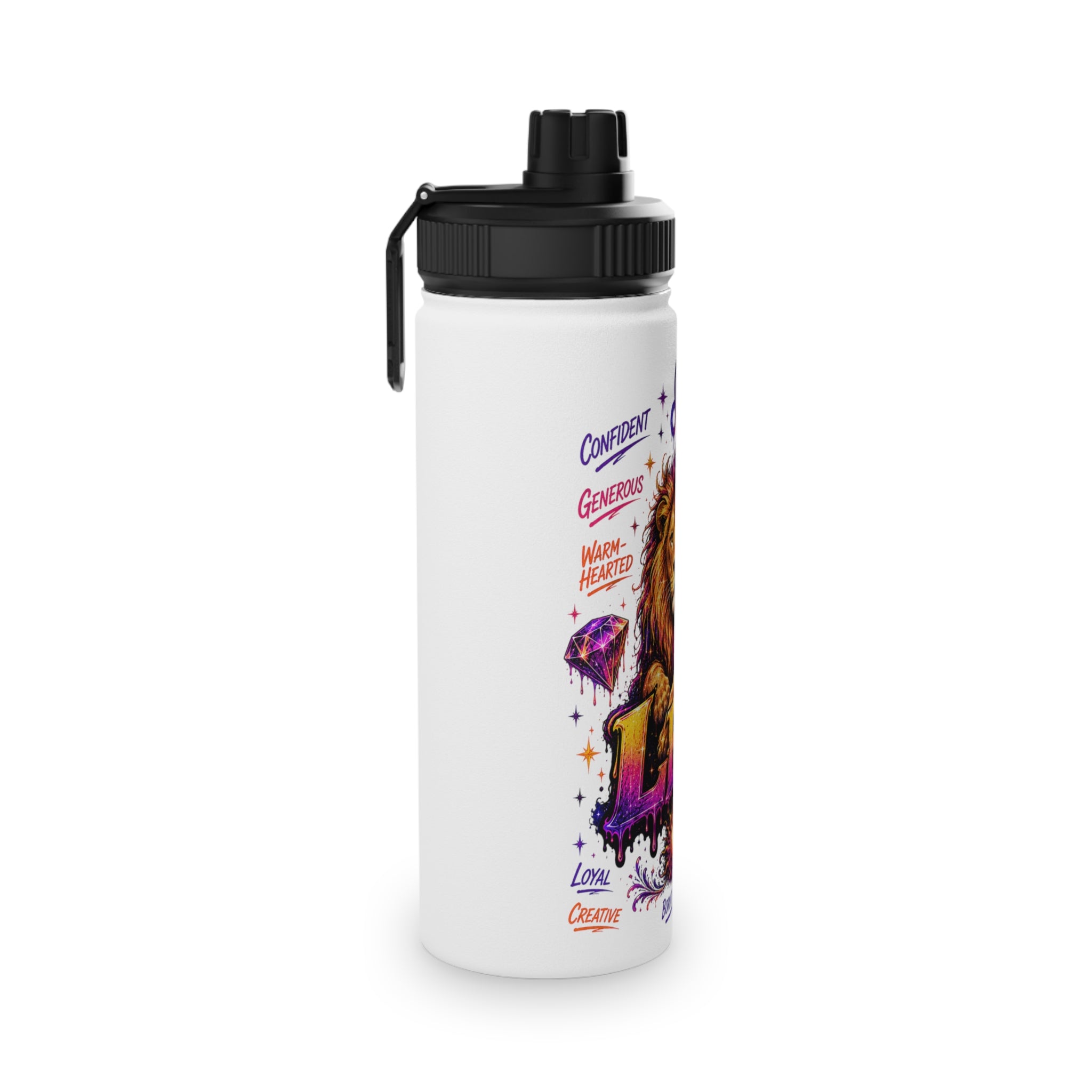 Leo Stainless Steel Water Bottle, Sports Lid