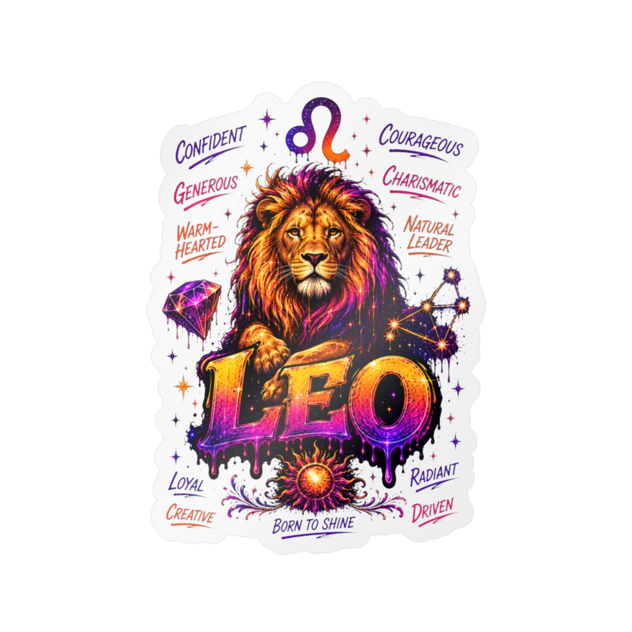 Leo Zodiac Kiss-Cut Vinyl Decals
