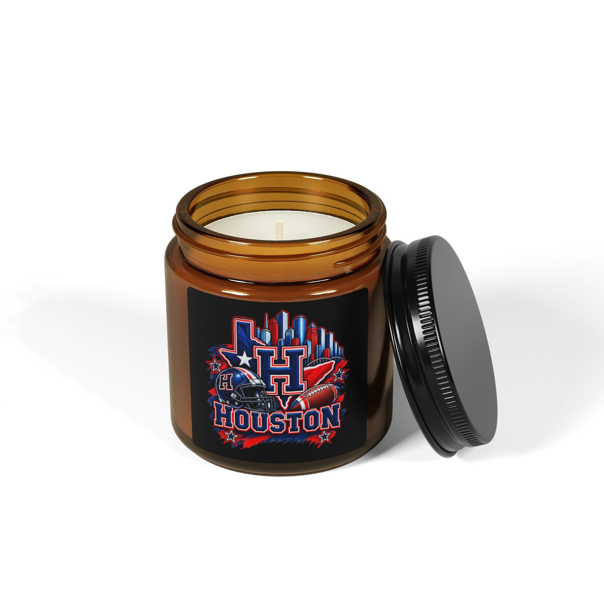 Houston Football Soy Candle (4oz, Amber Jar)