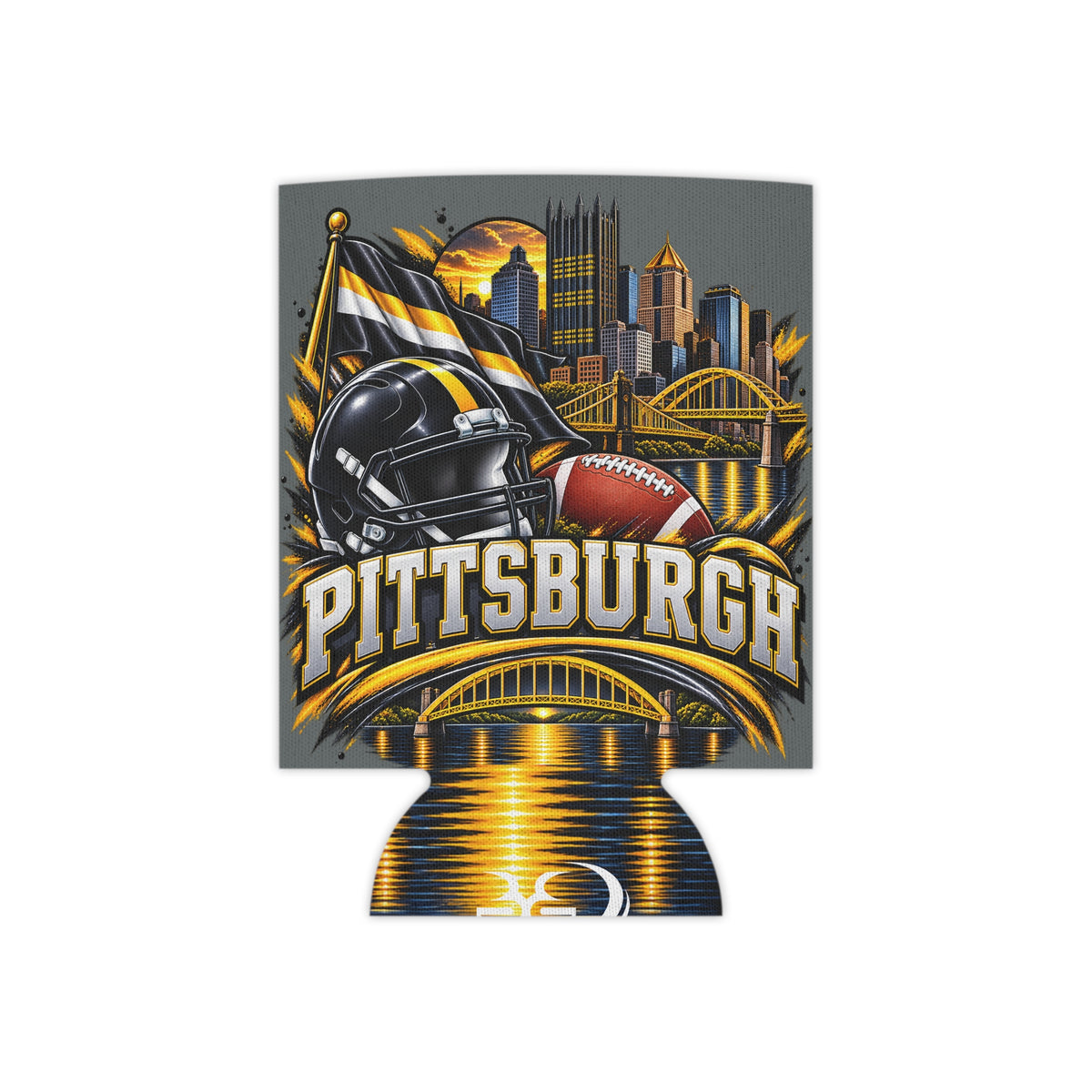 Pittsburgh Football Can Cooler Sleeve