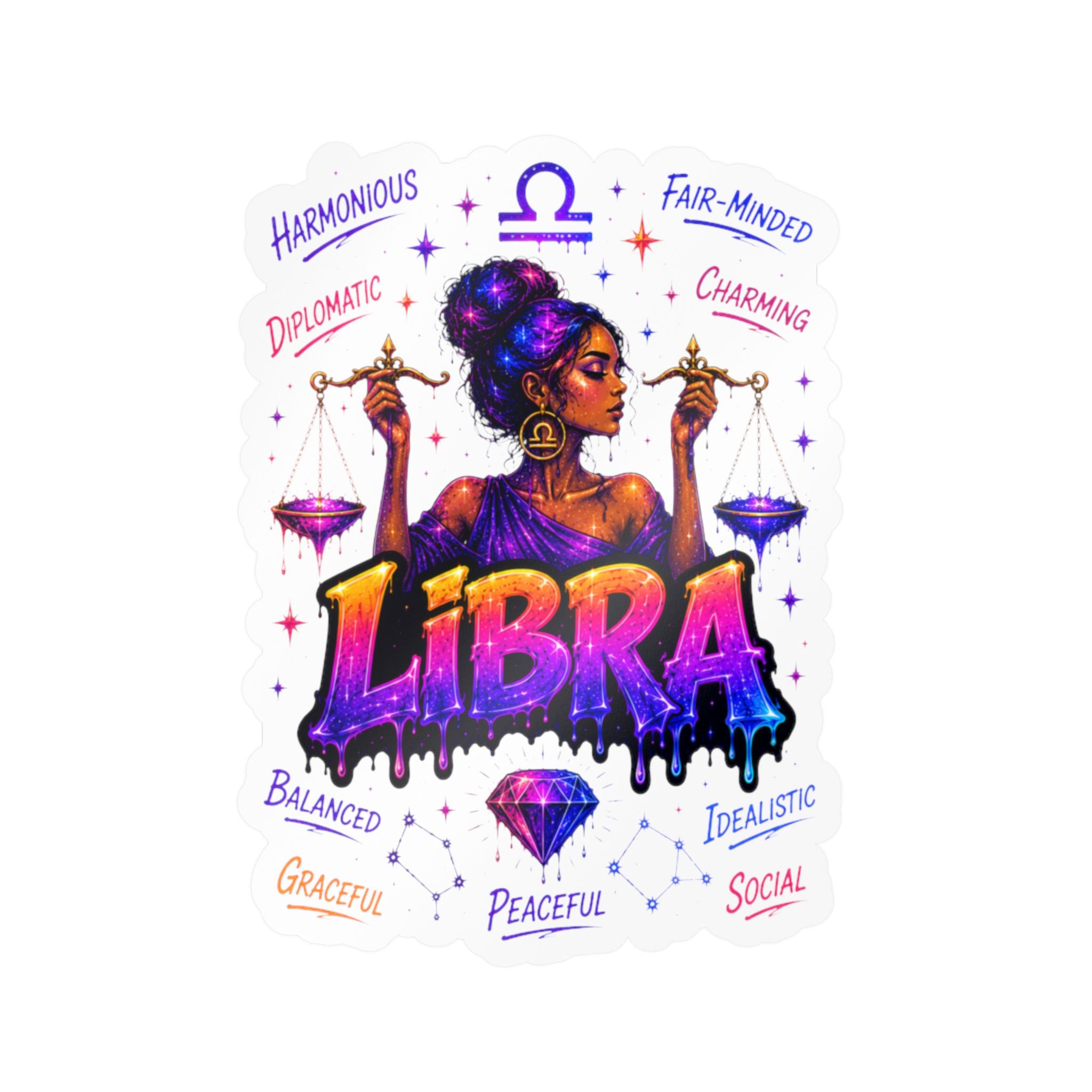 Libra Zodiac Kiss-Cut Vinyl Decals