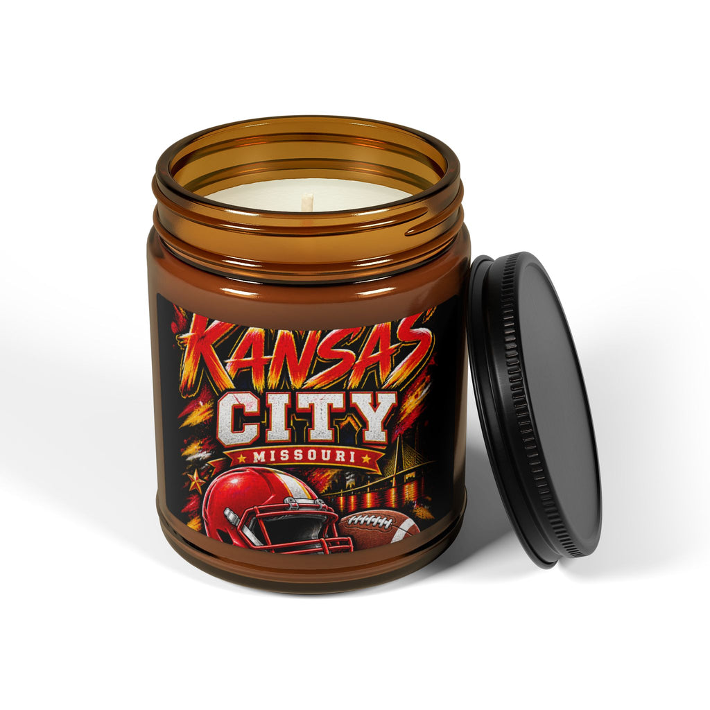 Kansas City Football Soy Candle (Amber Jar)