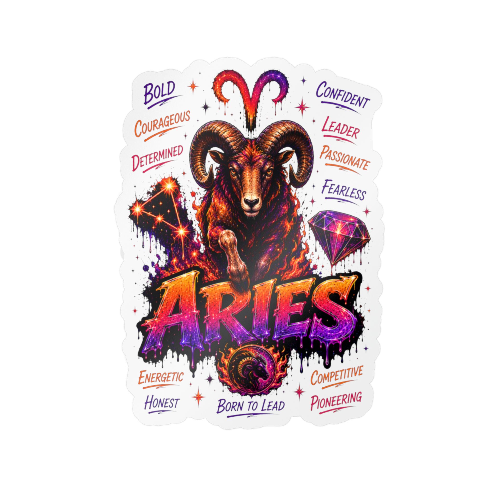 Aries Zodiac Kiss-Cut Vinyl Decals