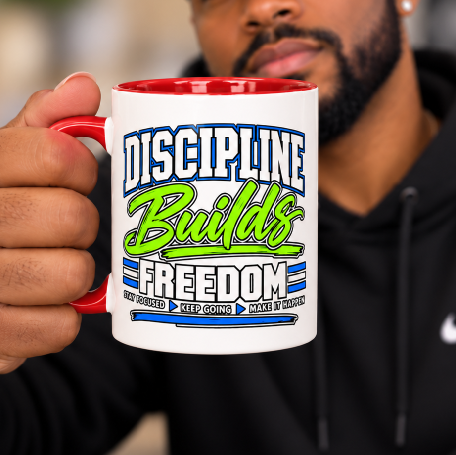 Discipline Builds Freedom Coffee Mug – Motivational Accent Mug (11/15oz)