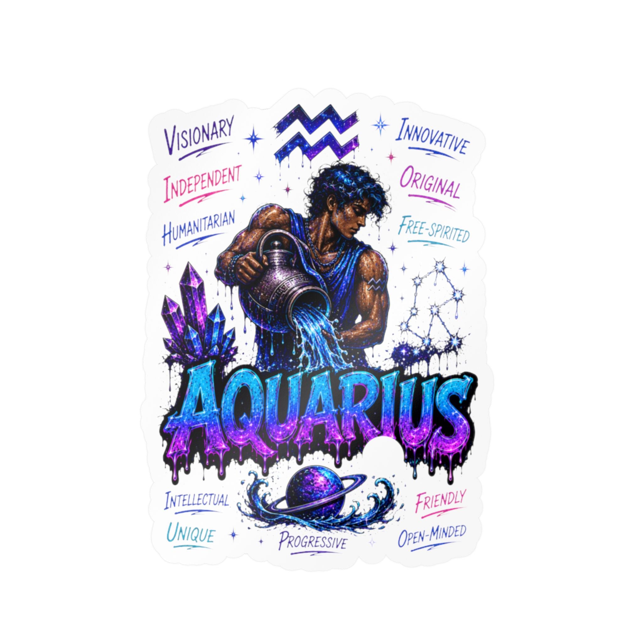 Aquarius Zodiac Kiss-Cut Vinyl Decals