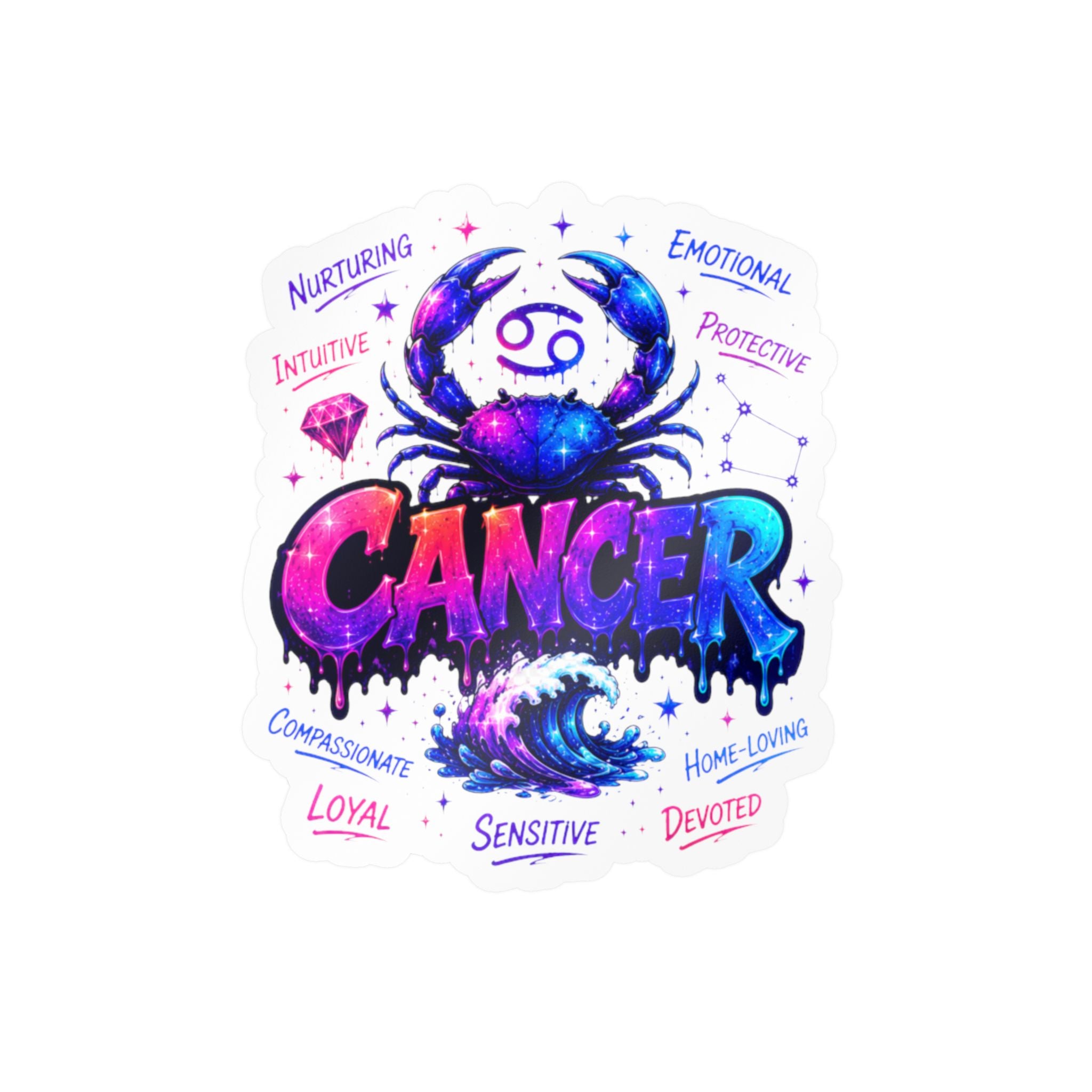 Cancer Zodiac Kiss-Cut Vinyl Decals