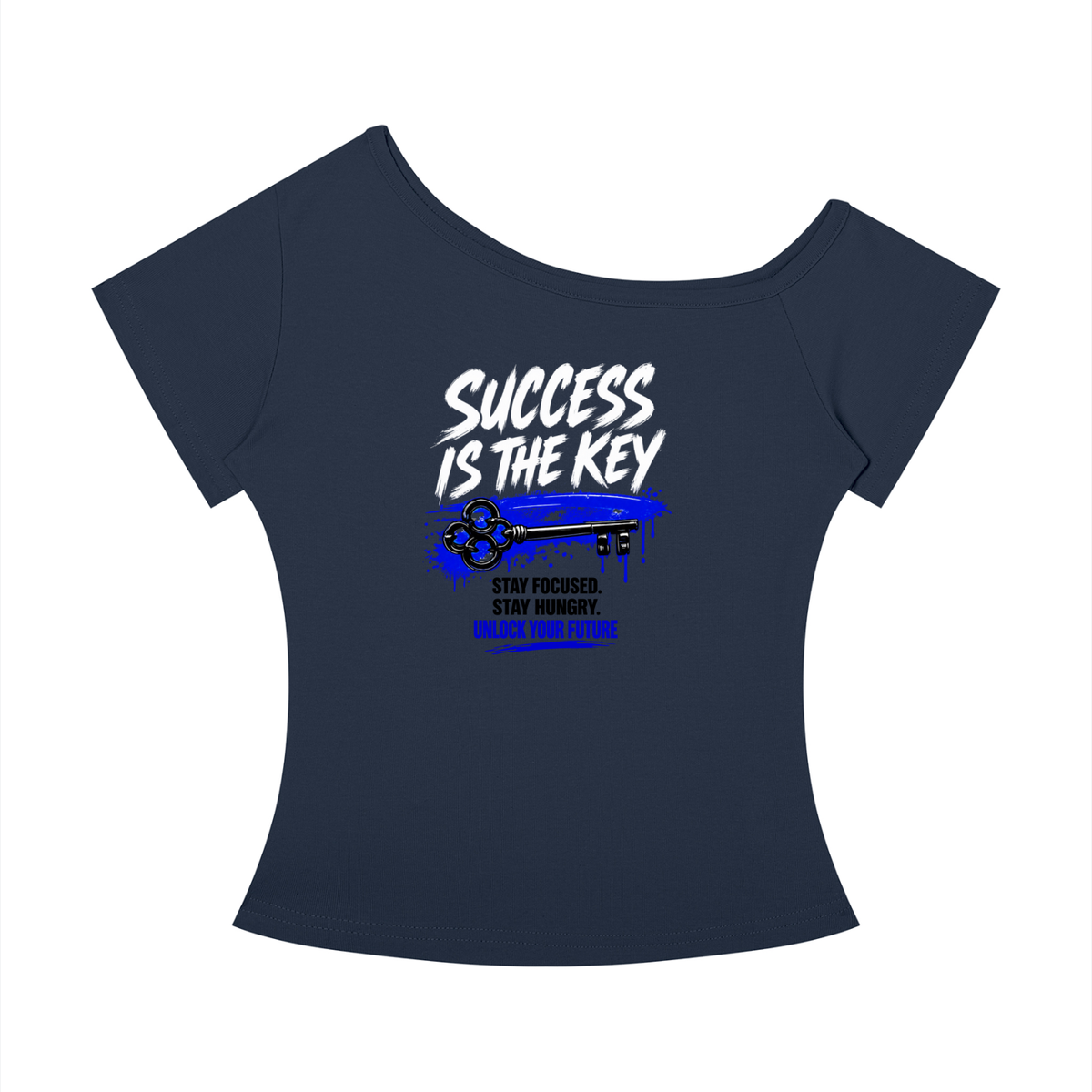 Success Is the Key Women’s Off-the-Shoulder T-Shirt