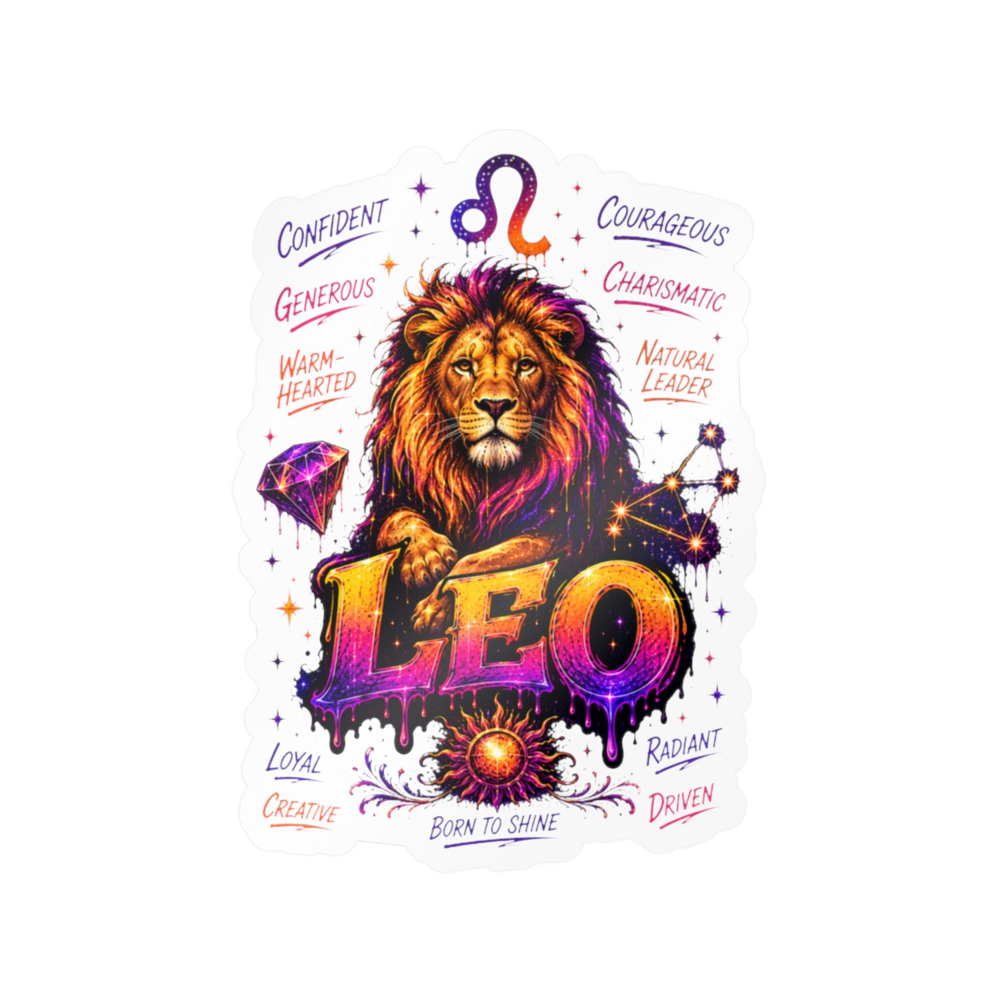 Leo Zodiac Kiss-Cut Vinyl Decals