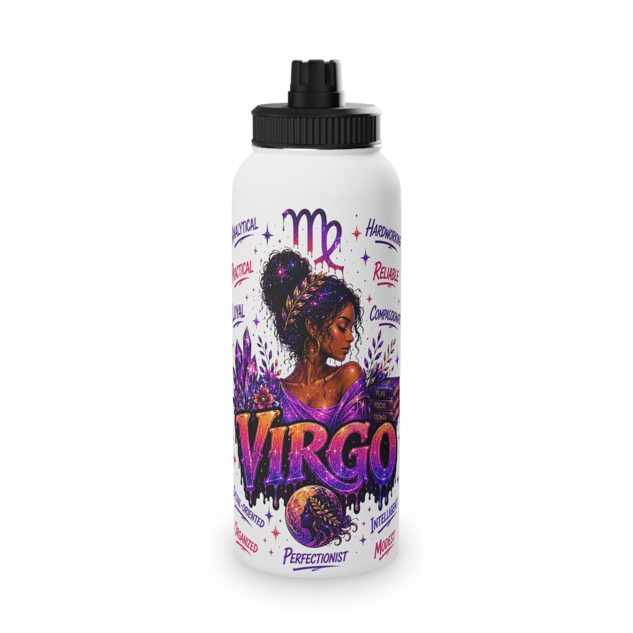 Virgo Stainless Steel Water Bottle, Sports Lid