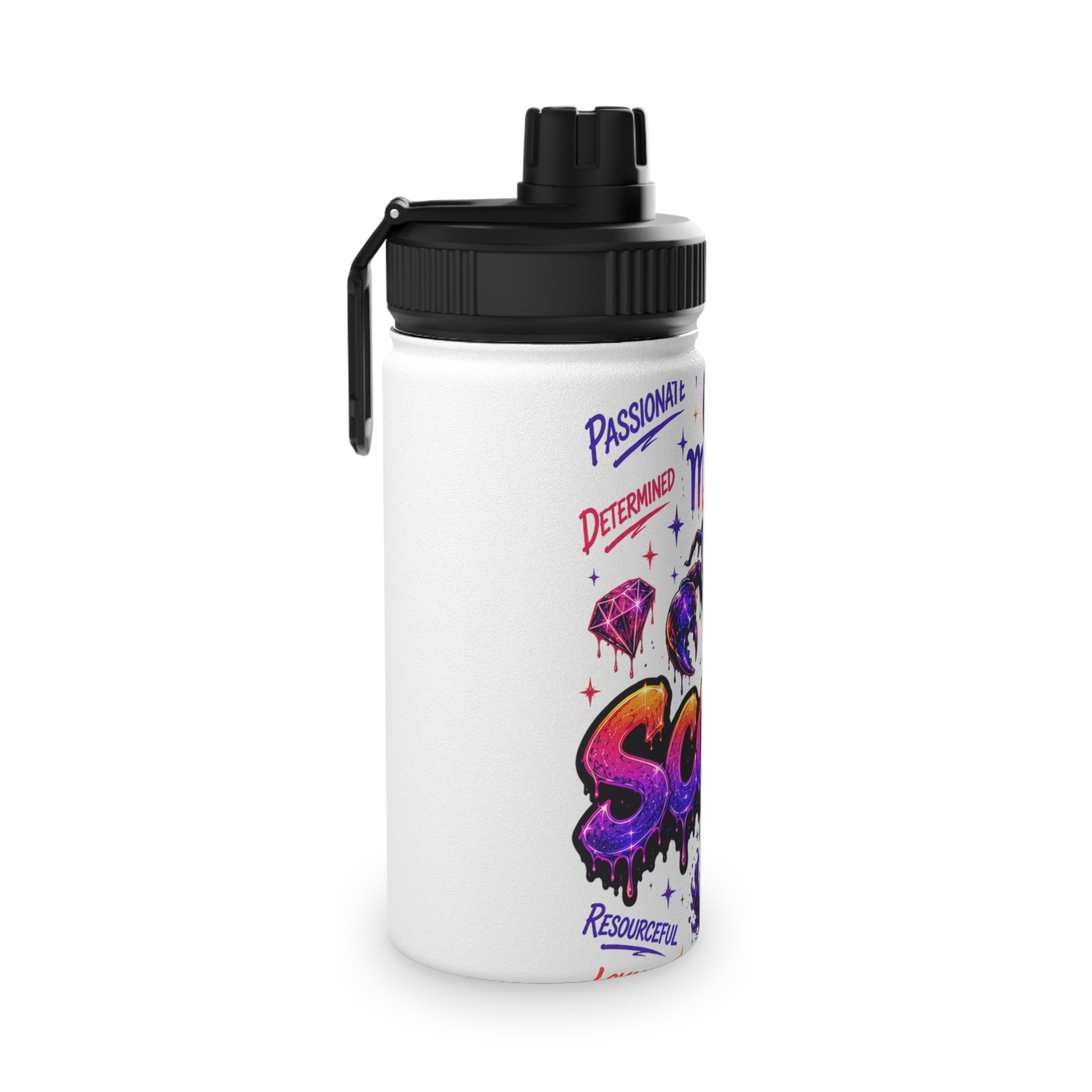 Scorpio Stainless Steel Water Bottle, Sports Lids